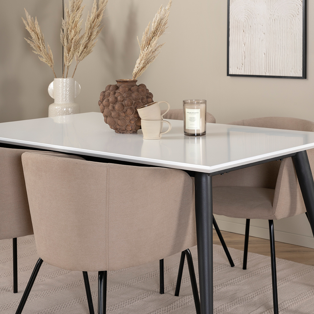 Spisegruppe Venture Home Jolie med 4 Bergen Stoler Polyesterlinen