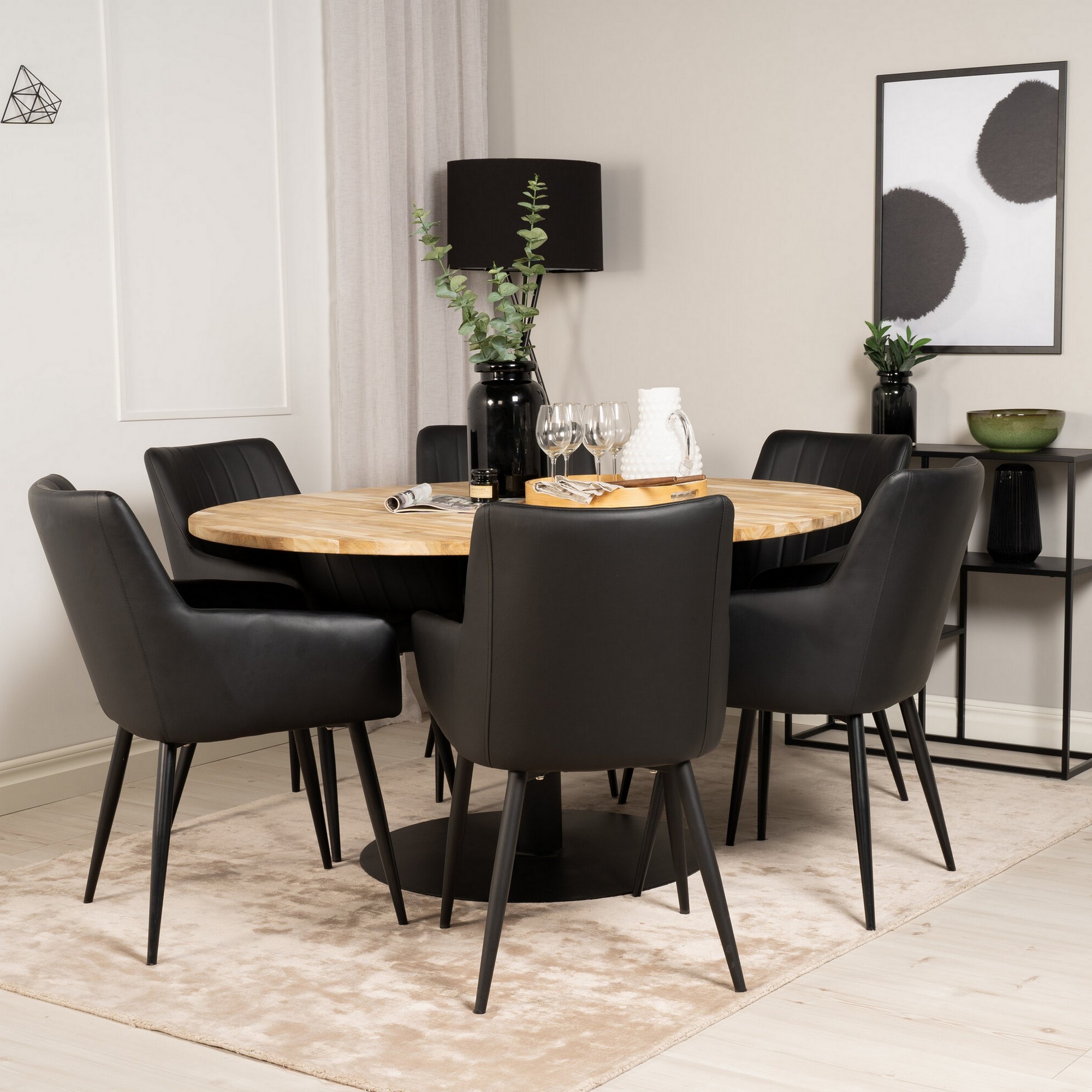 Spisegruppe Venture Home Cirebon med 6stk Comfort Stoler