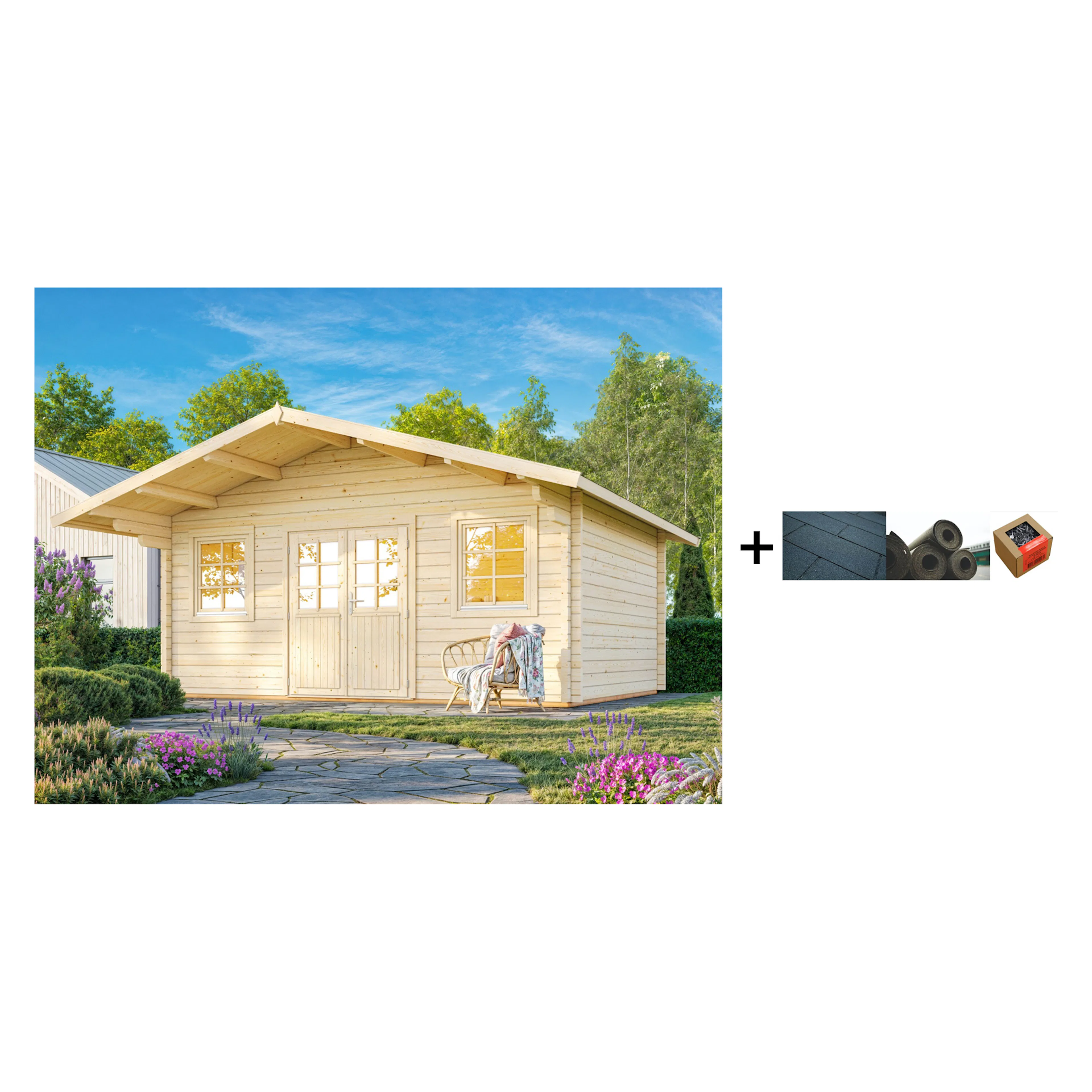 Anneks Palmako Helena 18,6 m2 med Shingel, Papp og Spiker