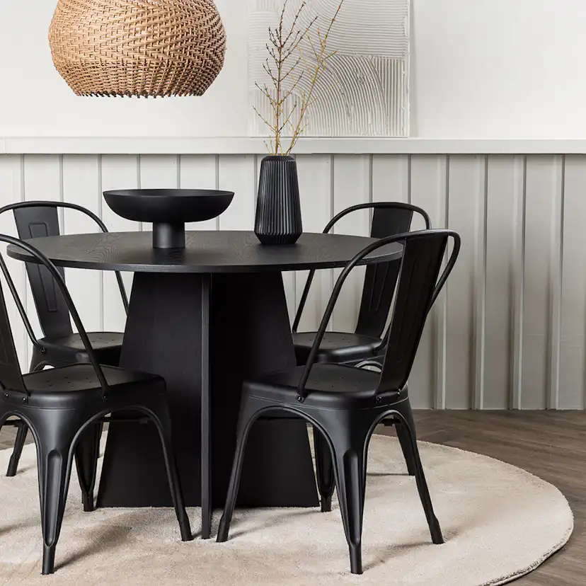 Spisegruppe Venture Home Bootcut Ø110 cm med 4 Tempe Stoler