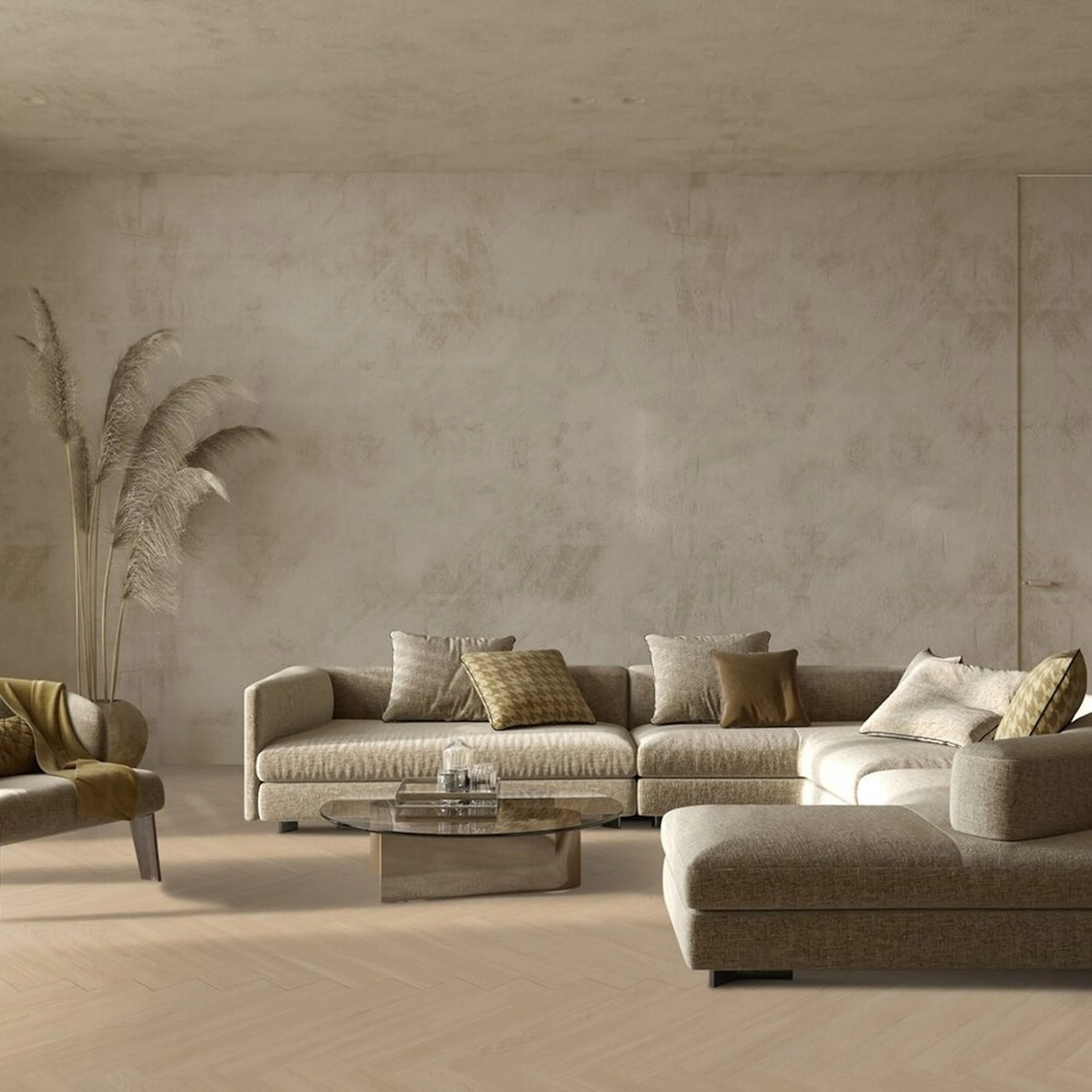 Vinylgulv Gerflor Virtuo 55 Rigid Acoustic Blomma Beige Herringbone
