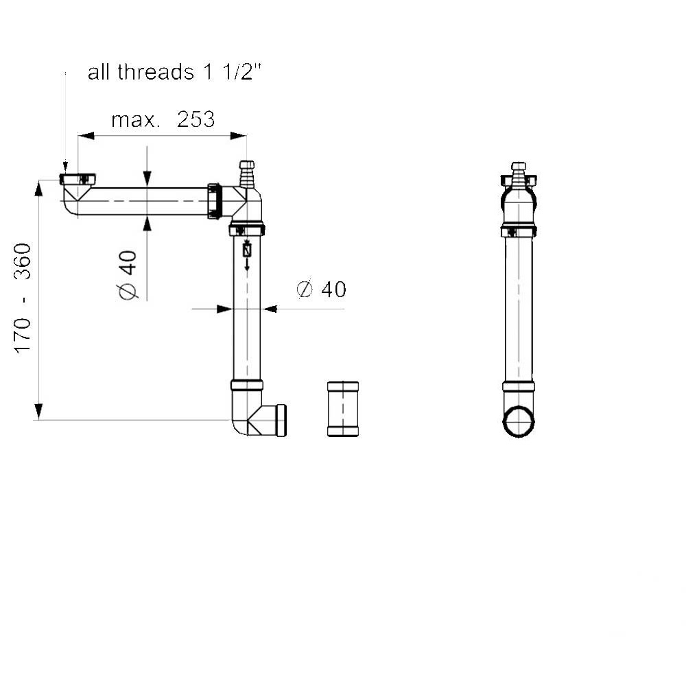 Vannlås Lavabo Reginox Panama til Kjøkkenvask og Oppvaskbenk