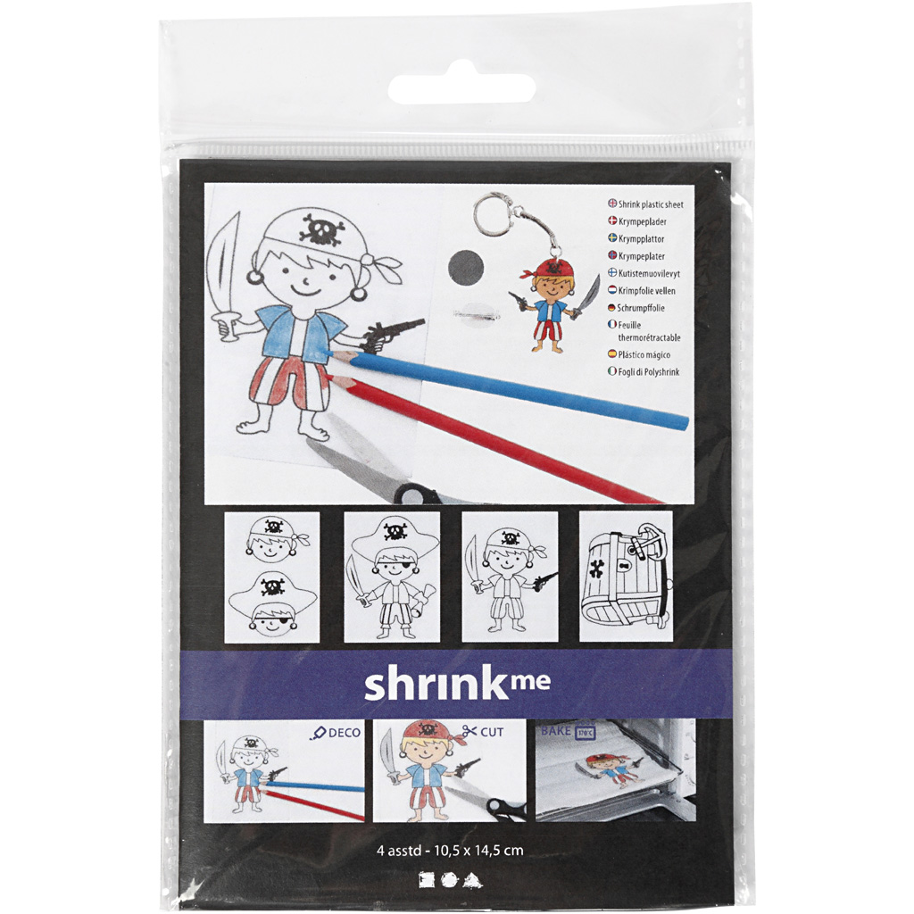 Krympeplast Creativ Company Piratmotiv 10,5x14,5 cm 4 ark/1 Pk