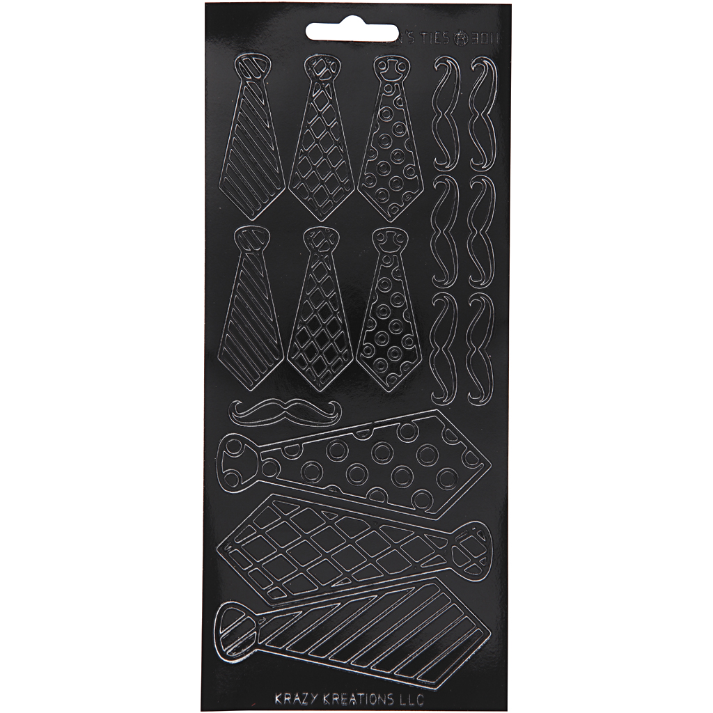Stickers, svart, slips, 10x23 cm, 1 ark Svart