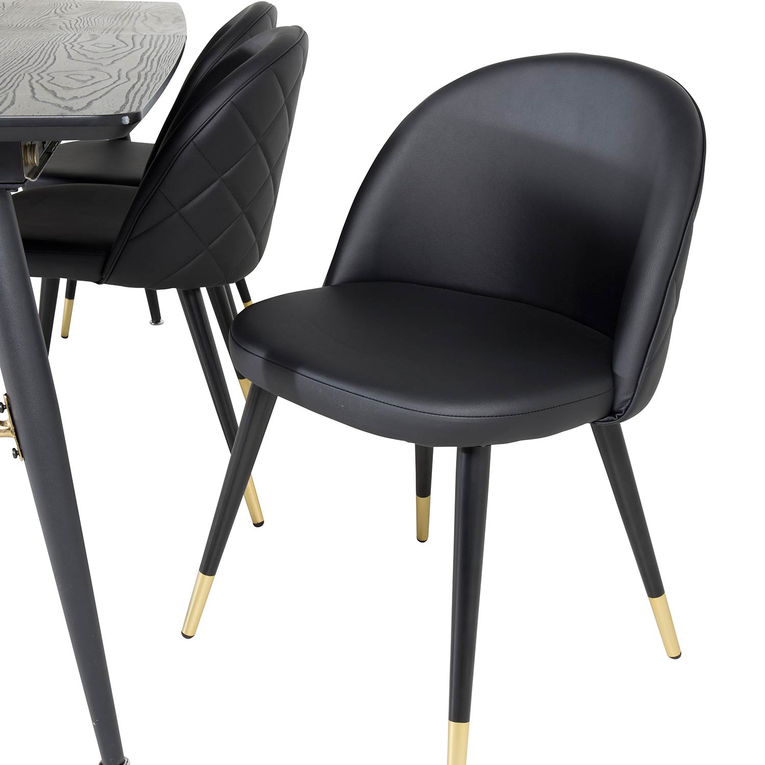 Spisegruppe Venture Home Gold med 6 Velvet Stoler