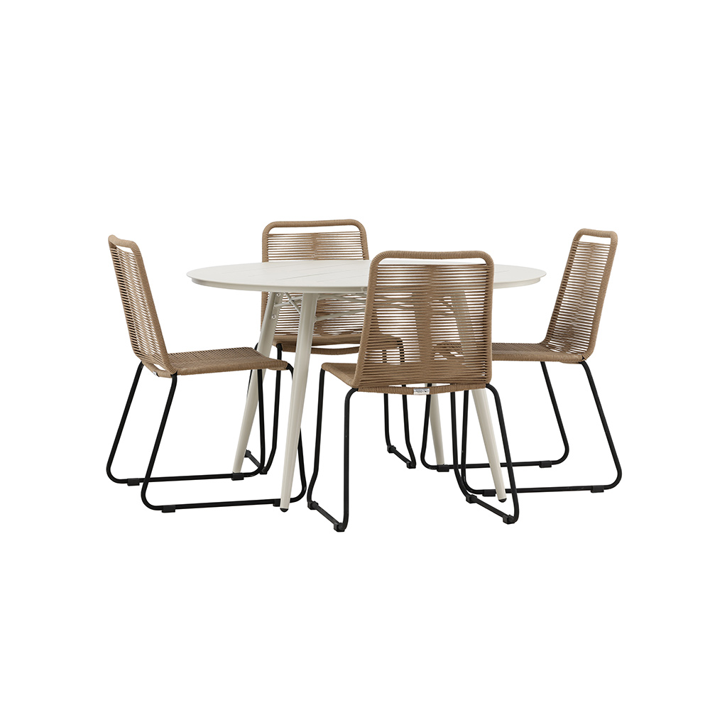 Spisegruppe Venture Home Lina med 4 Black Stoler