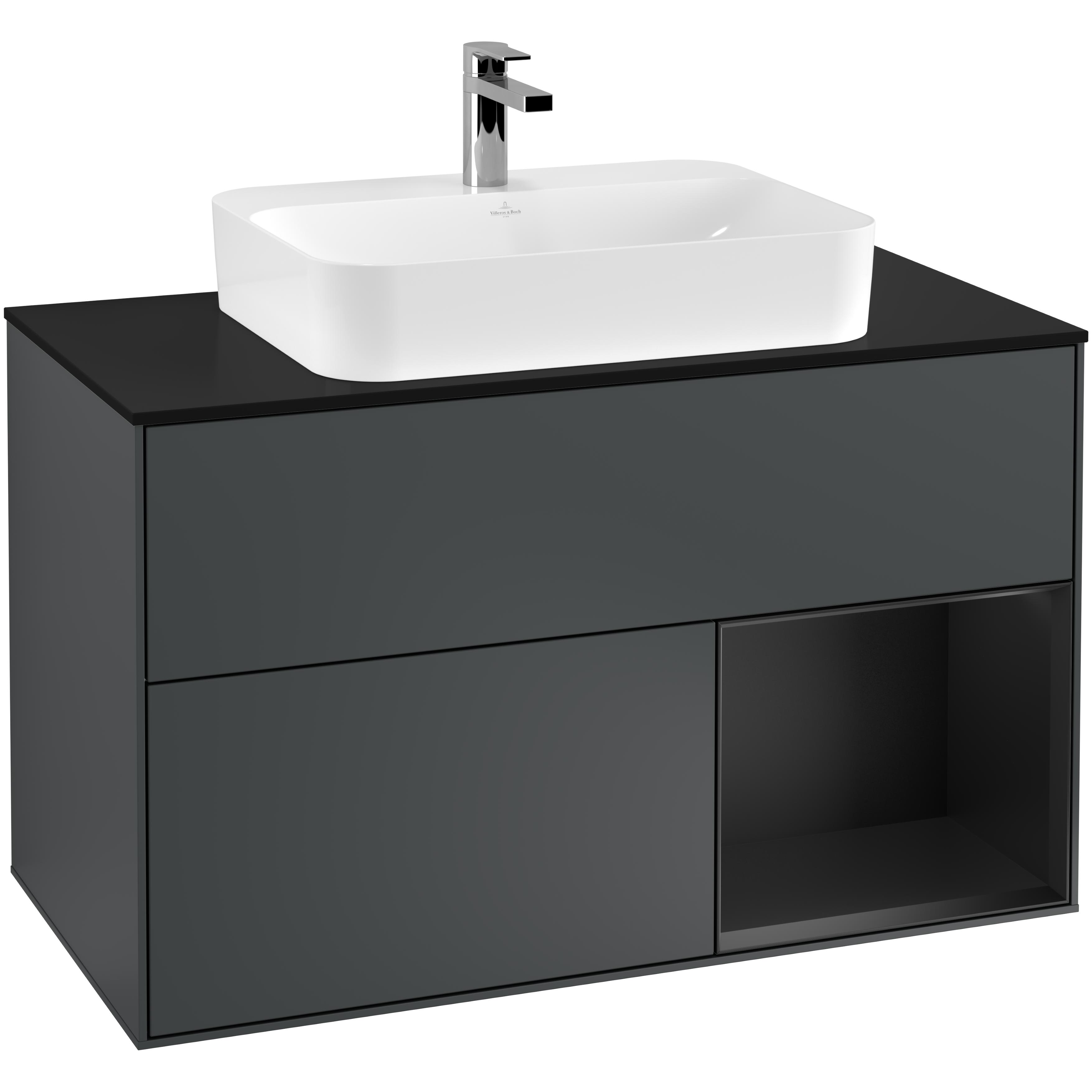 Tvättställsskåp Villeroy & Boch Finion med 2 Lådor Hylla och Bänkskiva för Ytmonterat Tvättställ