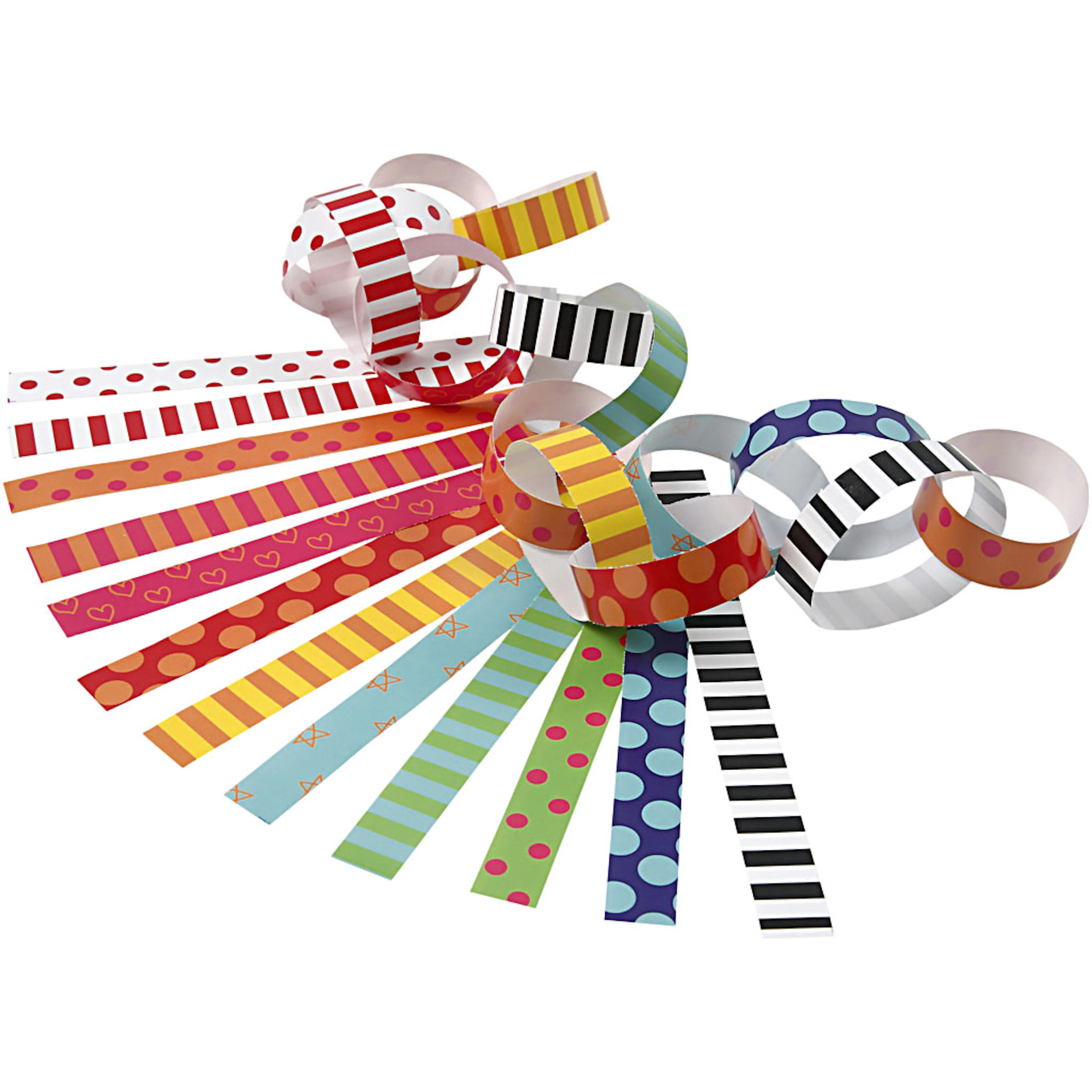 Girlangstrimlor med tryck, Mönstrade, L: 16 cm, B: 15 mm, 24 2400 st