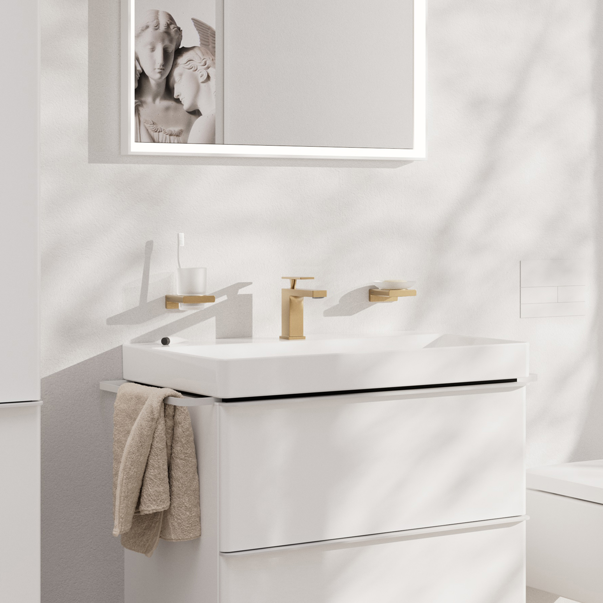 Servantbatteri Hansgrohe Tecturis E 80 CoolStart uten Bunnventil