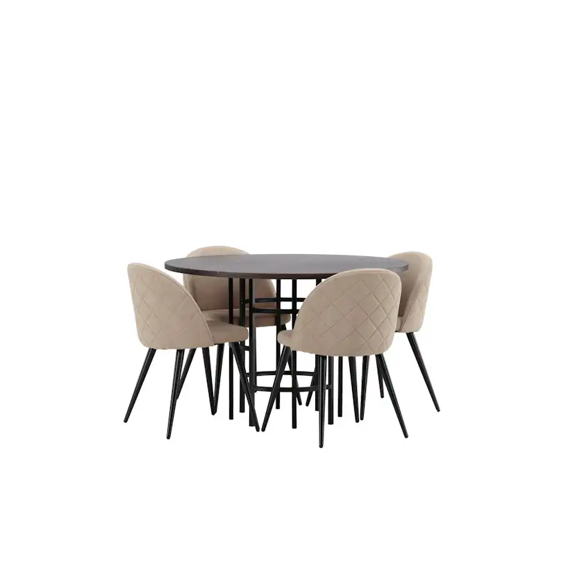 Spisegruppe Venture Home Copenhagen med 4 Velvet Stitches Stoler