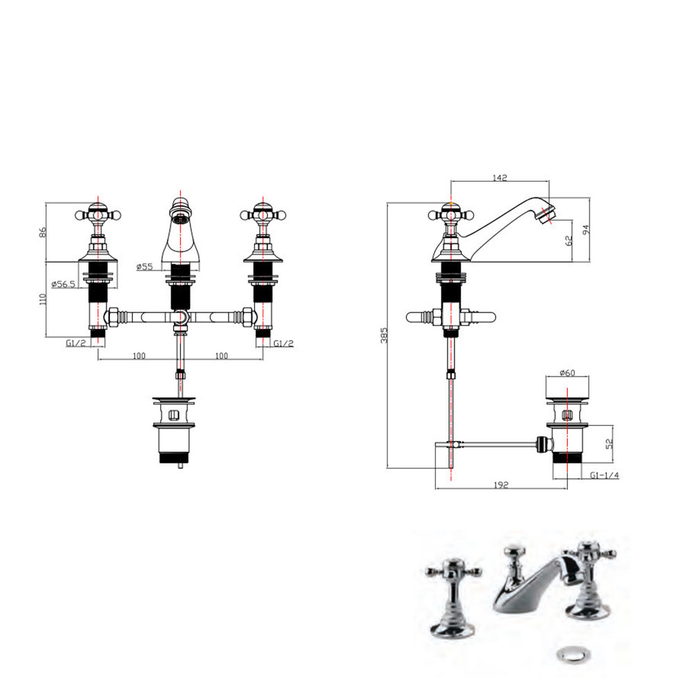 Servantbatteri Imperial Lichfield 3-Hull