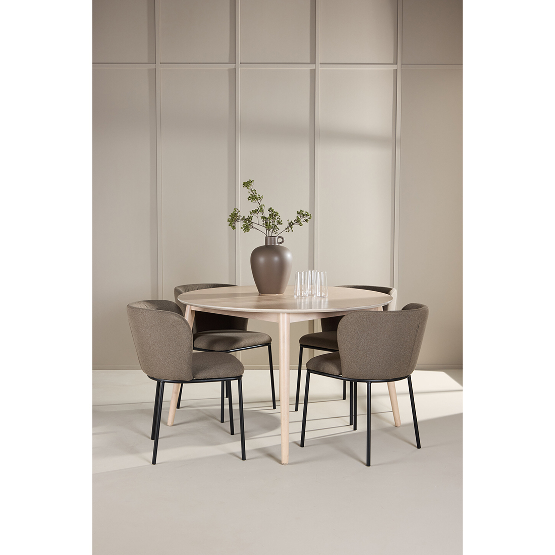 Spisegruppe Venture Home Flora Ø120 cm med 4st Edina Spisestoler