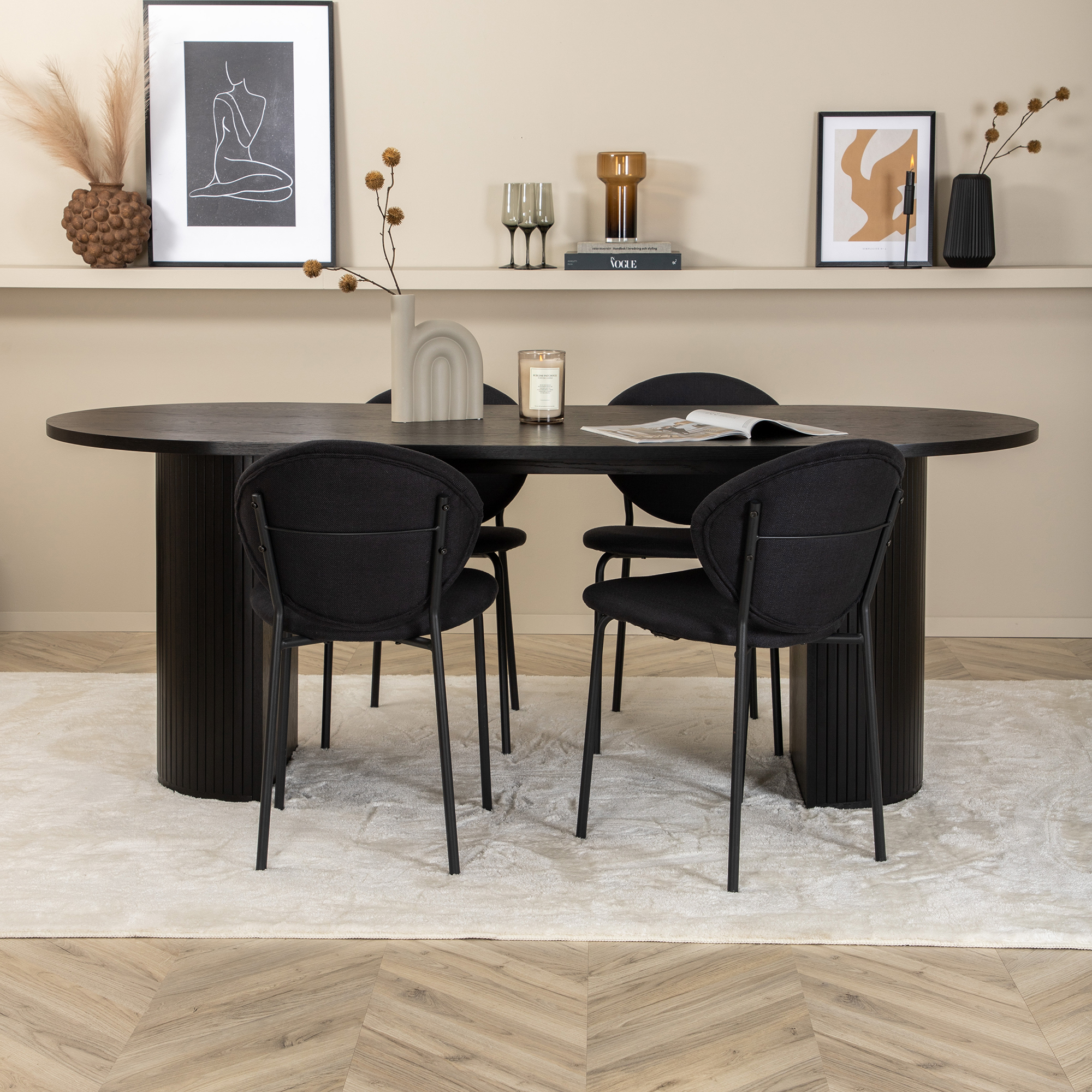 Spisegruppe Venture Home Bianca med 4 Valor Stoler