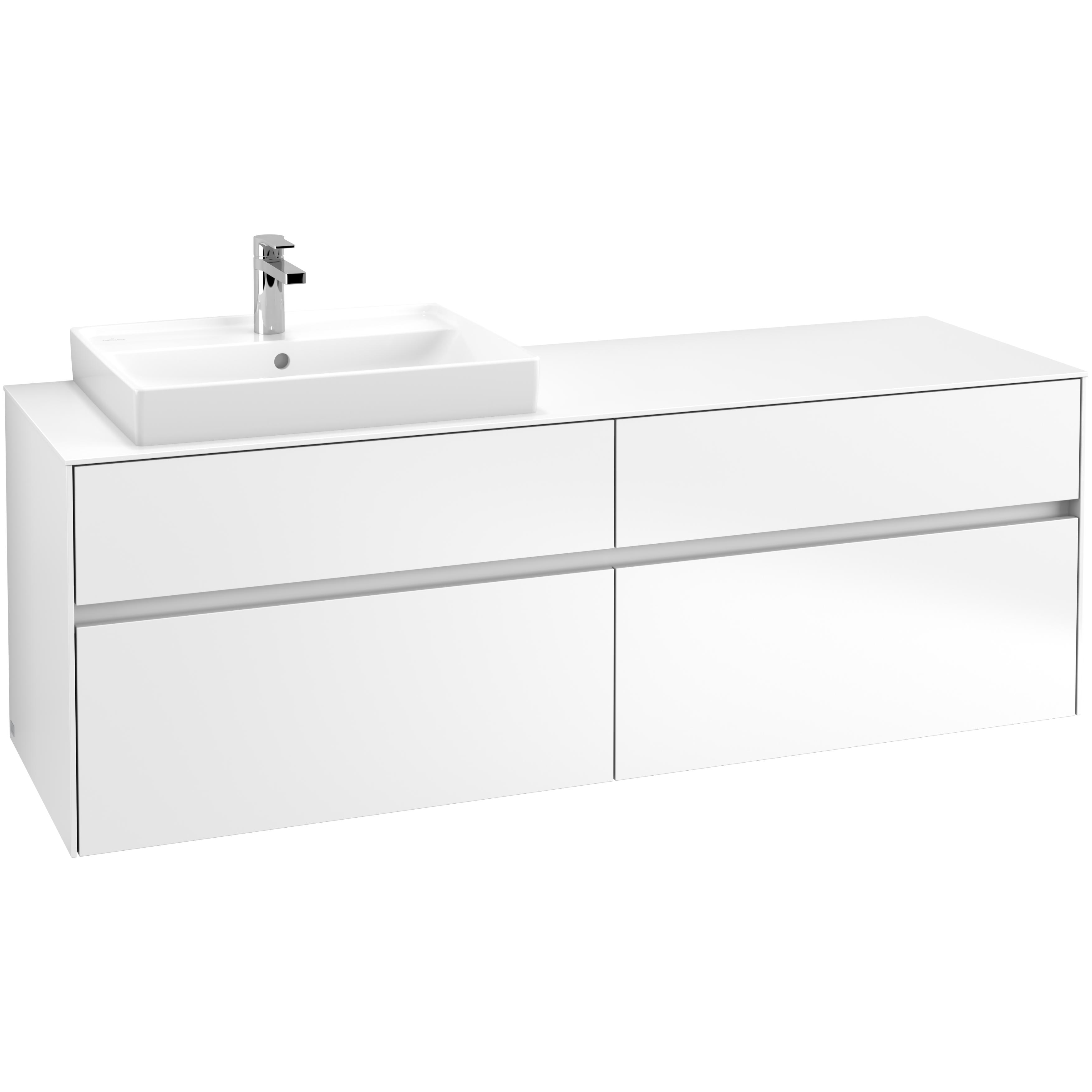 Tvättställsskåp Villeroy & Boch Collaro 160 cm med 4 Lådor för Ovanpåliggande Tvättställ | badrum - badrumsmobler - tvattstallsskap-och-kommod | KakelKungen
