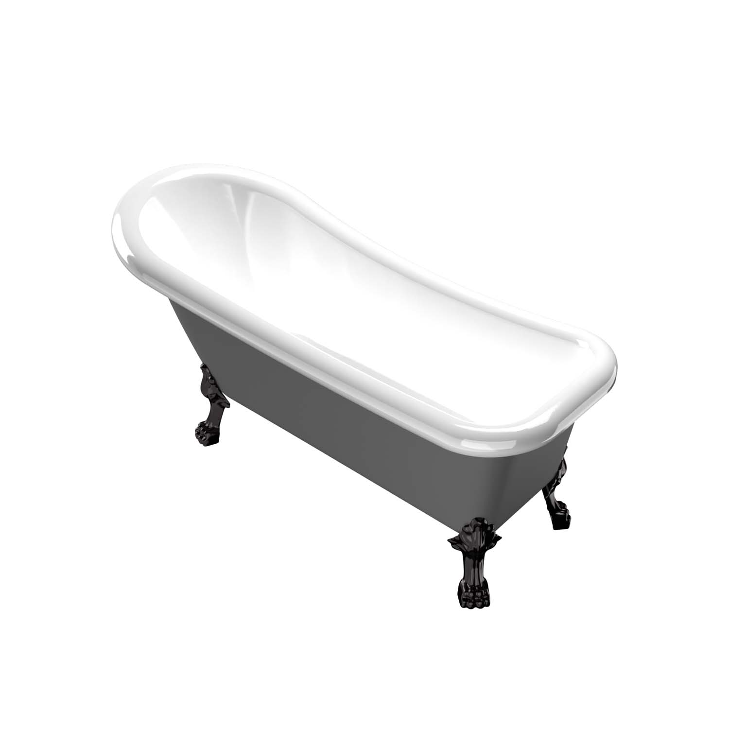 Badekar Bathlife Ideal Grå med Føtter