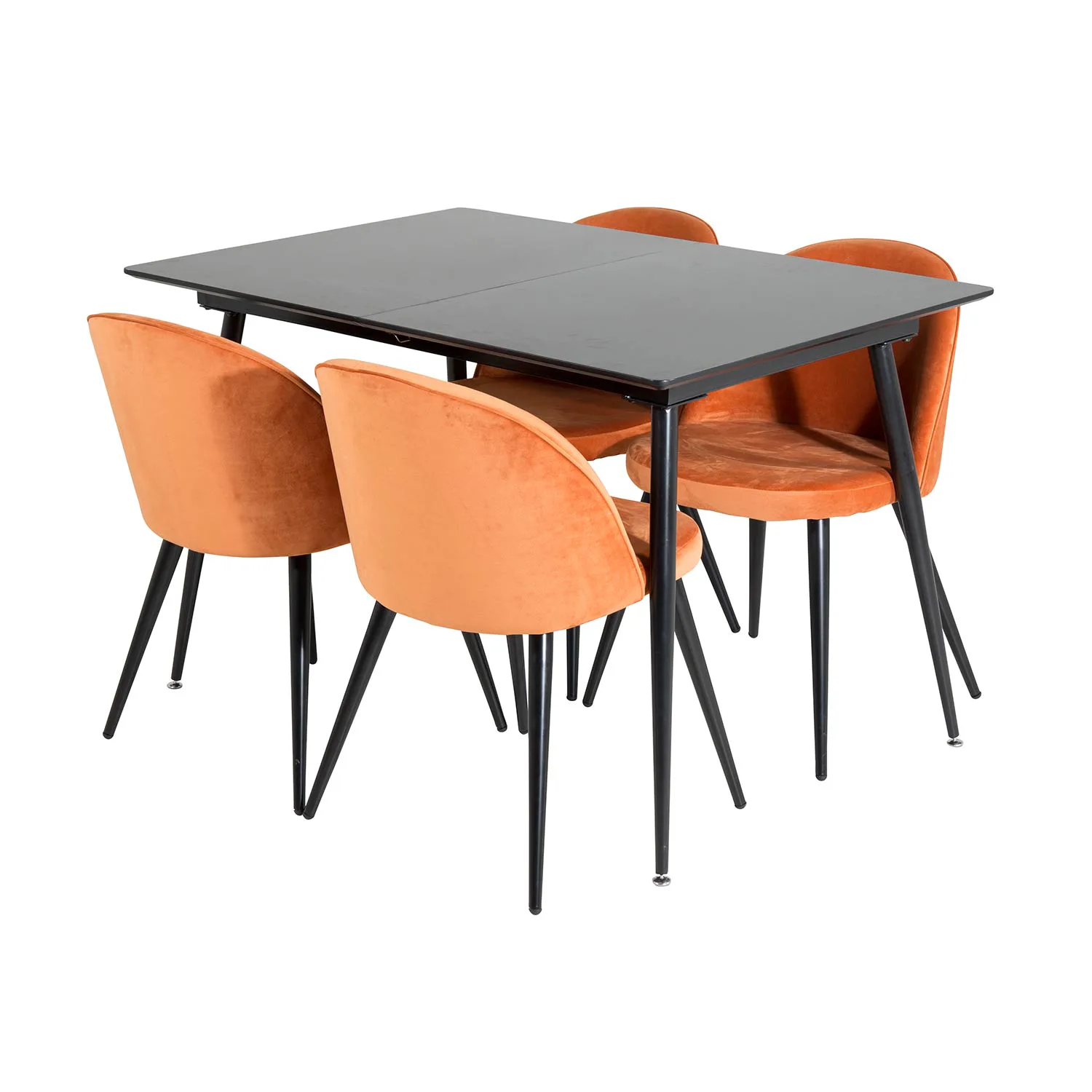 Spisegruppe Venture Home Silvia med Innleggsplate og 4 Valentina Stoler