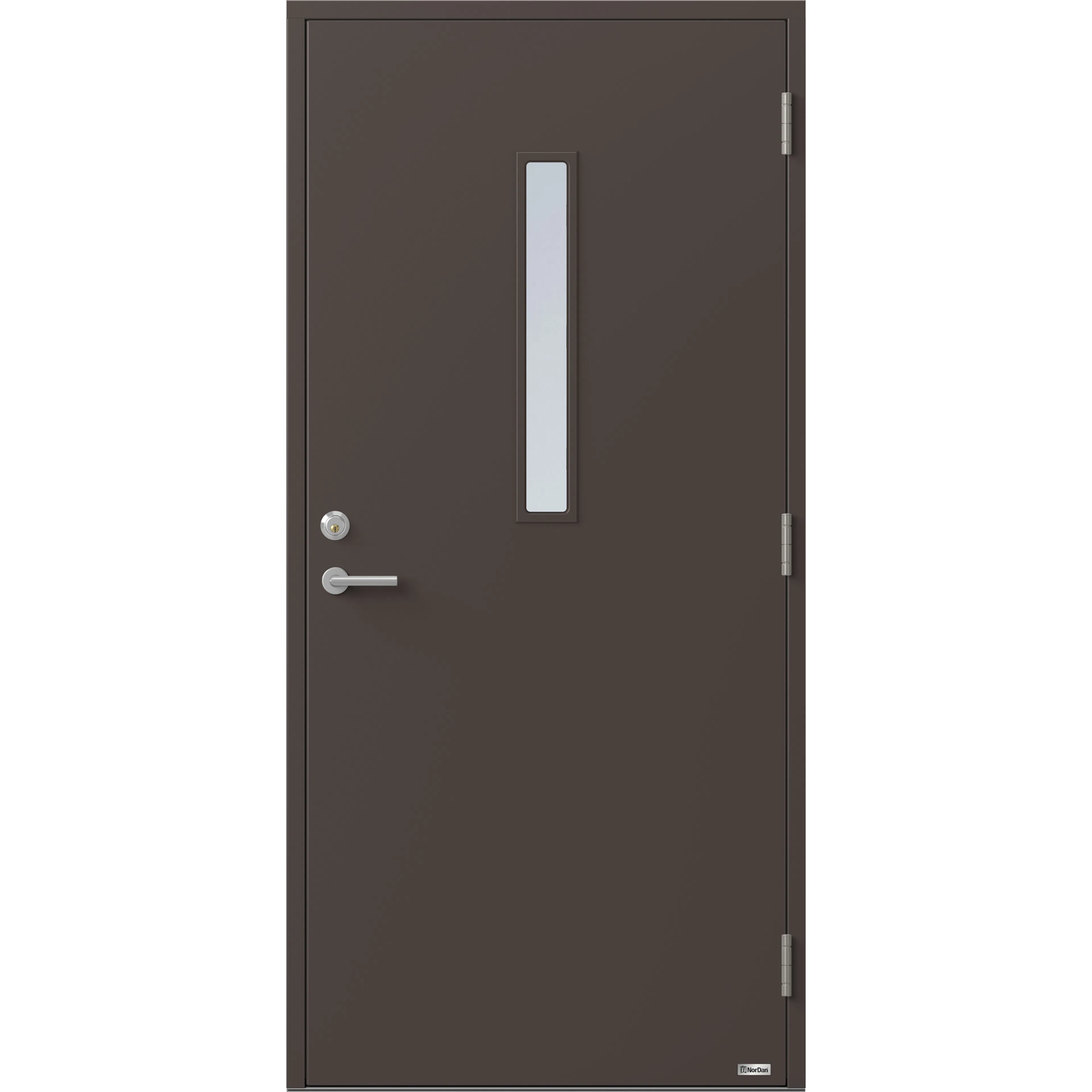 Ytterdør NorDan Rena 1, BxH: 100x200 cm, Høyre, Brun NCS RAL 8019
