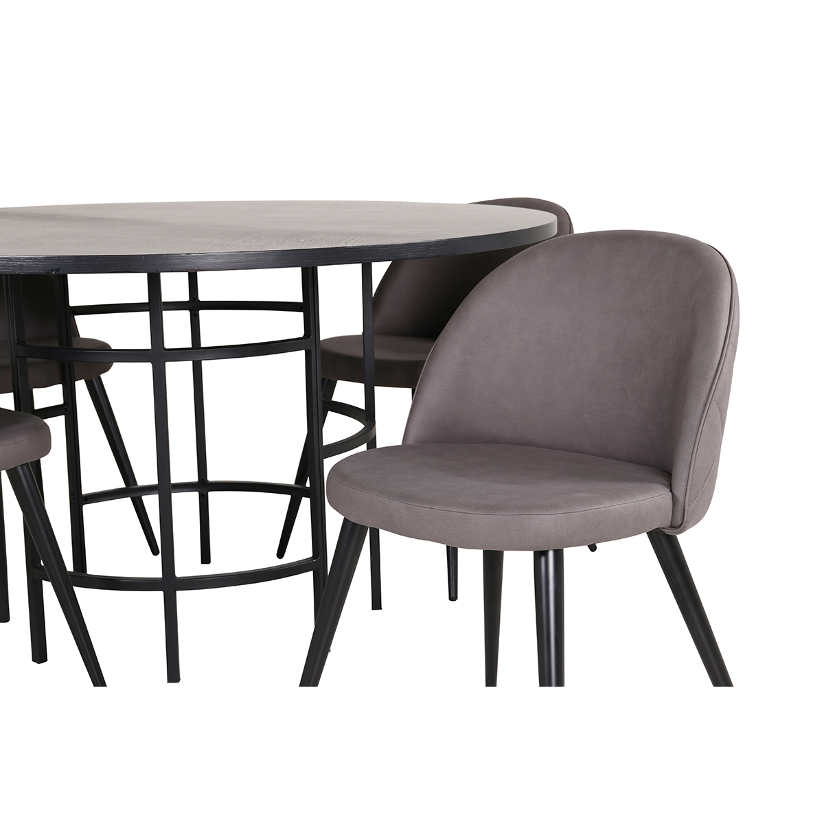 Spisegruppe furniture/fashion Copenhagen Ø140 cm med 4 Velvet Stoler