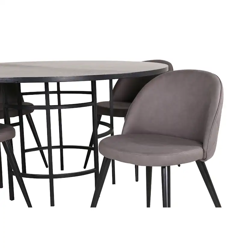 Spisegruppe furniture/fashion Copenhagen Ø140 cm med 4 Velvet Stoler