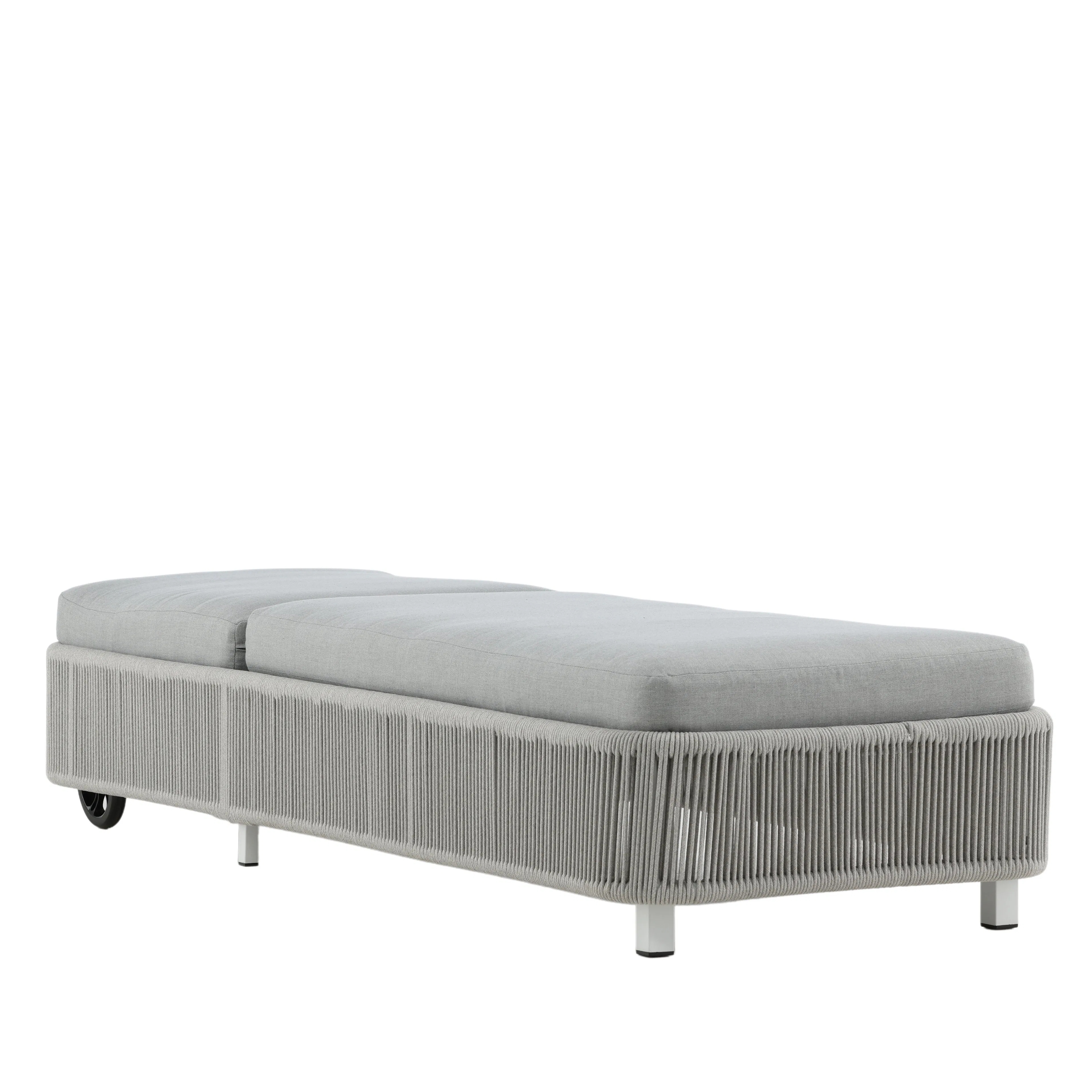 Virya - Sun Lounge inc. Cushion- White / Grey - Rope - Hvit/Grå