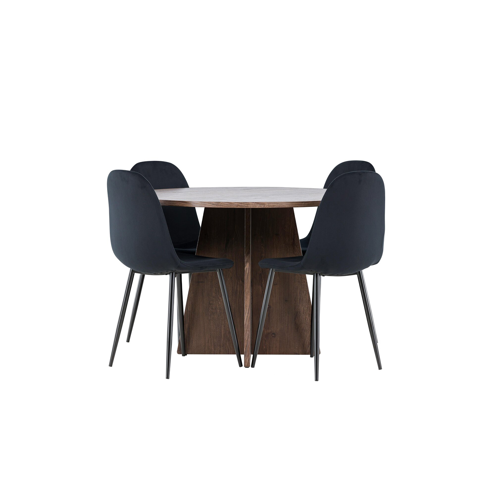 Spisegruppe Venture Home Bootcut Ø110 med 4 stk Polar Stoler Fløyel