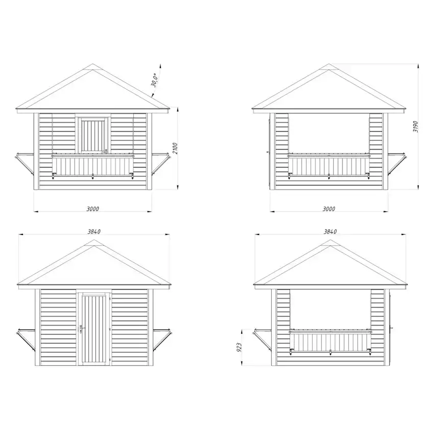 Kiosk Palmako Bianca 8,3 m2 Sett 106