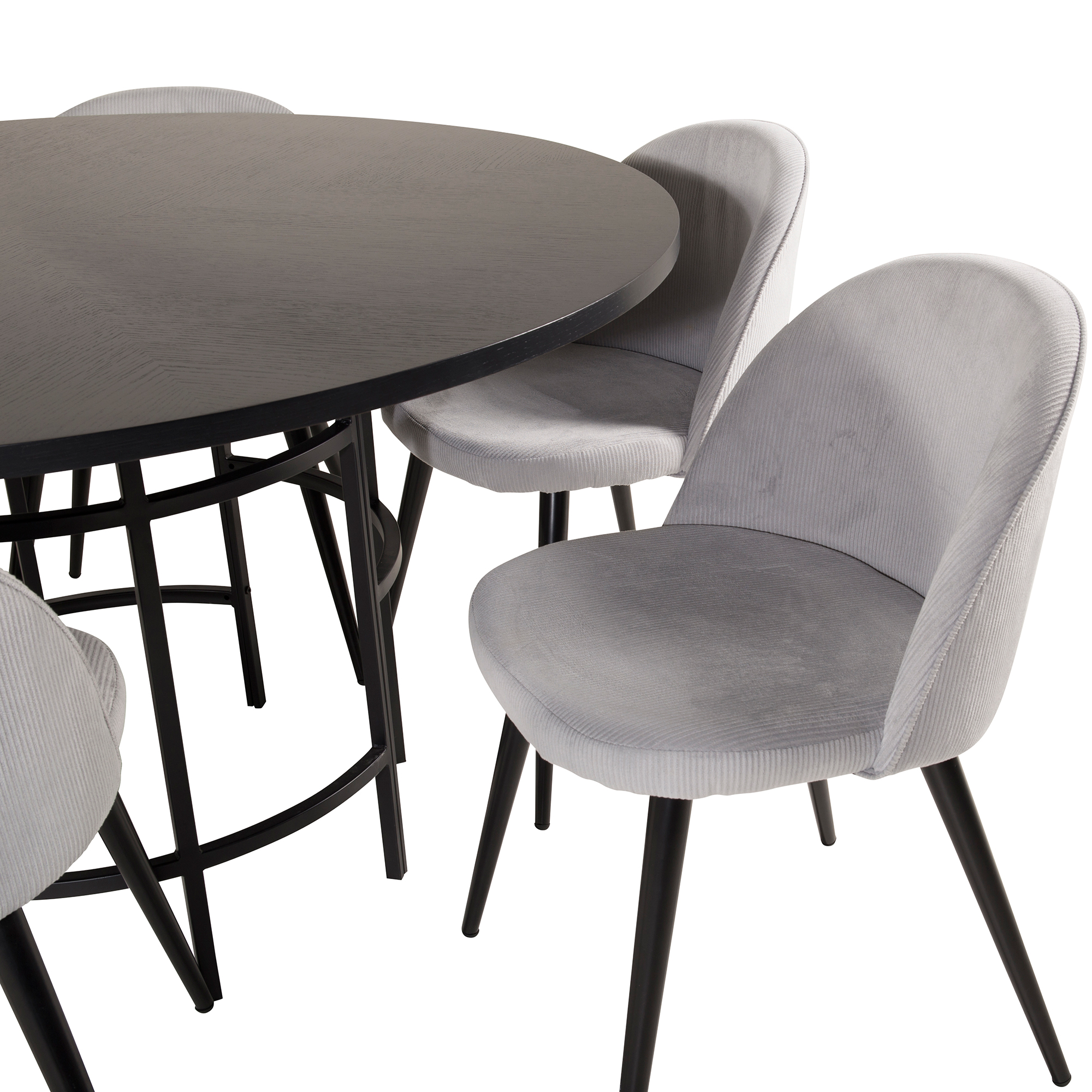 Copenhagen - Dining Table round - Black / Black+Velvet matst Sort/Grå