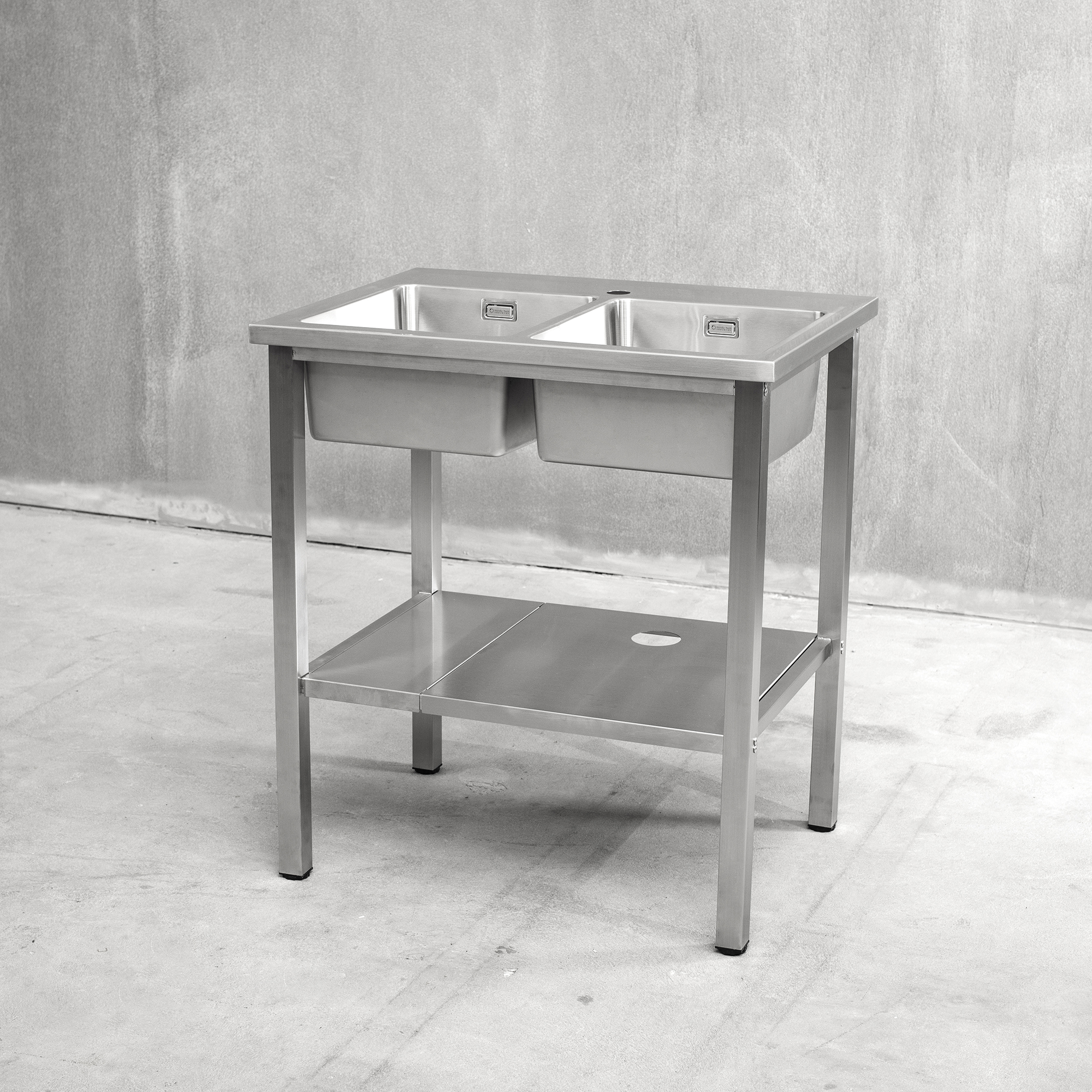 Benkestativ Vilan Stainless Variant Stativ og Underhylle med Hull