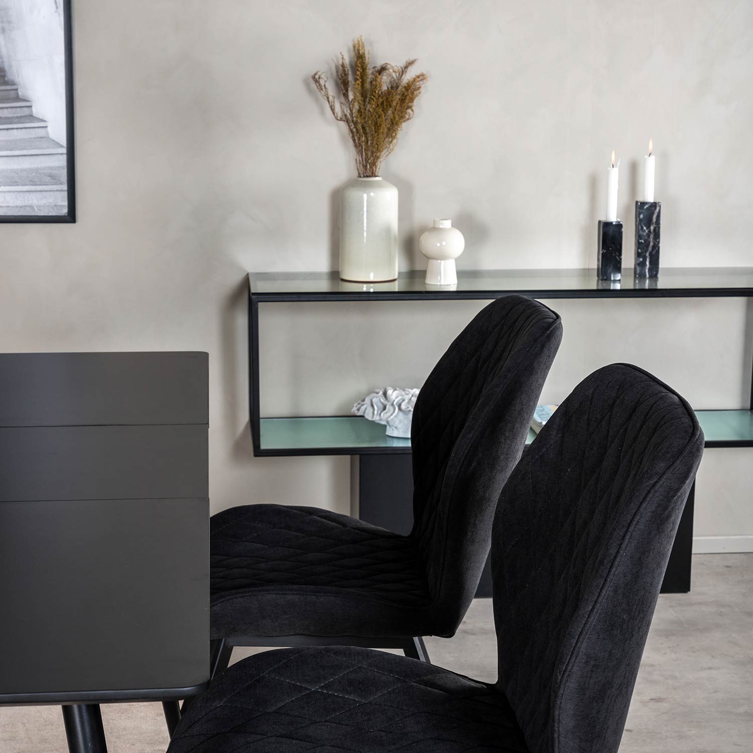 Spisegruppe Venture Home Silvia med Innleggsplate og 4 Geneva Stoler