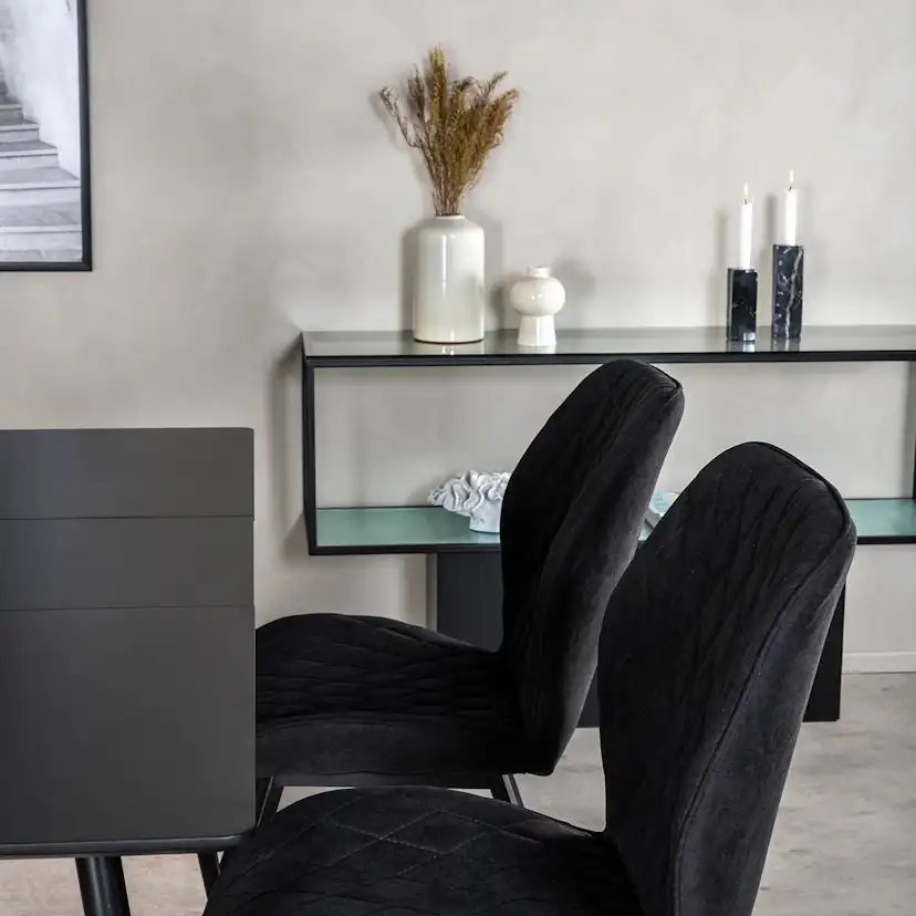 Spisegruppe Venture Home Silvia med Innleggsplate og 4 Geneva Stoler