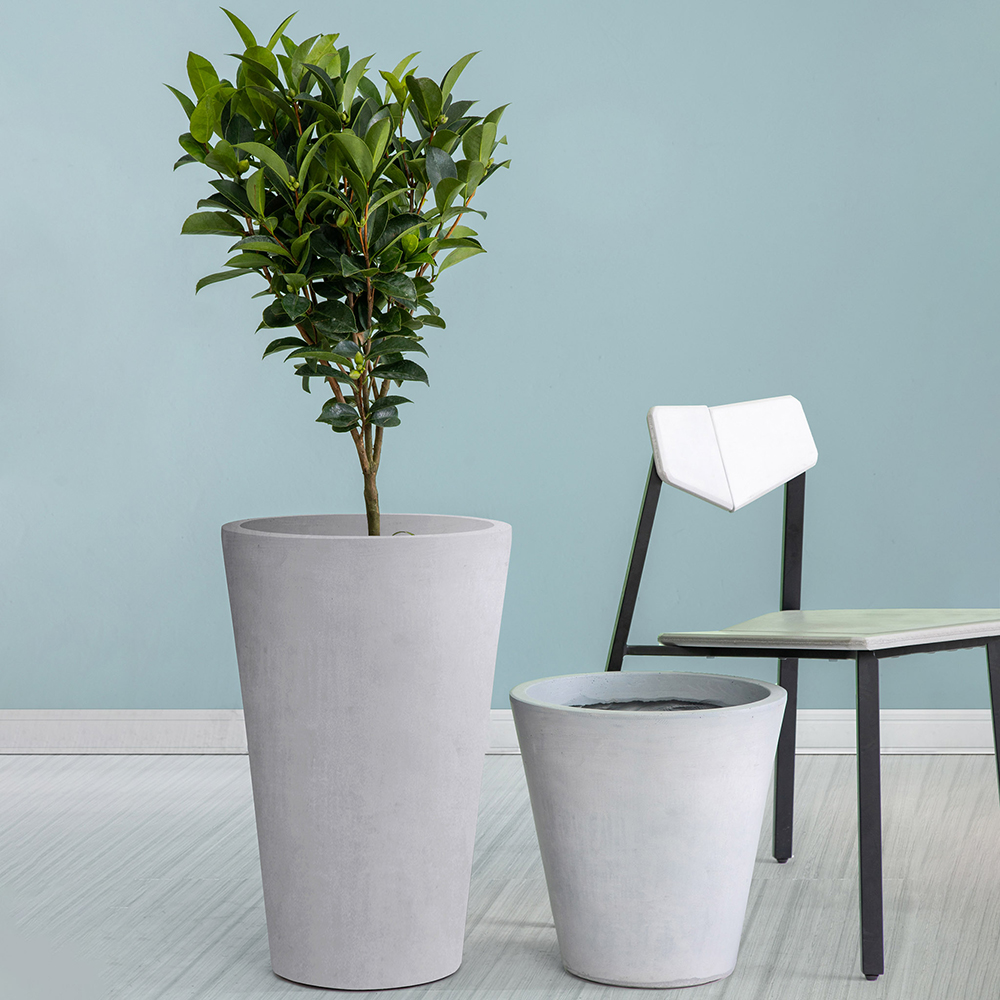Kruka Lyfco Rund Hög Ljusgrå 1-pack 32 cm i diameter x 45 cm høy