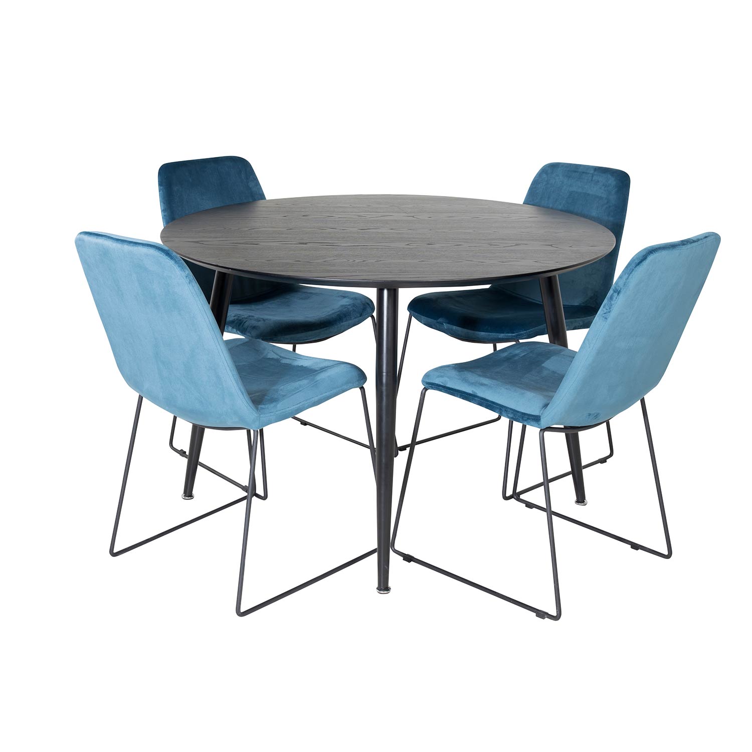 Spisegruppe Venture Home Dipp Ø115 cm med 4 Muce Stoler