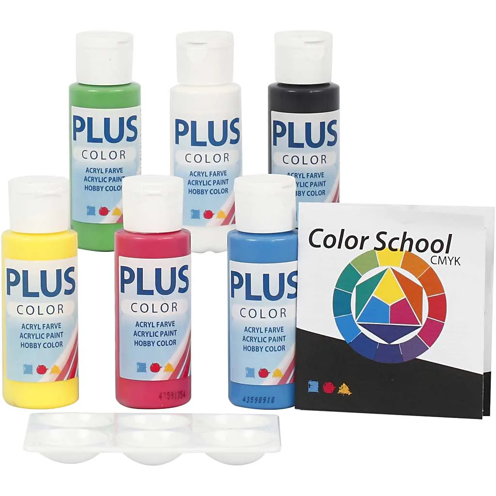Hobbyfarge Creativ Company Plus Color Primærfarger 6x60 ml/1 Pk