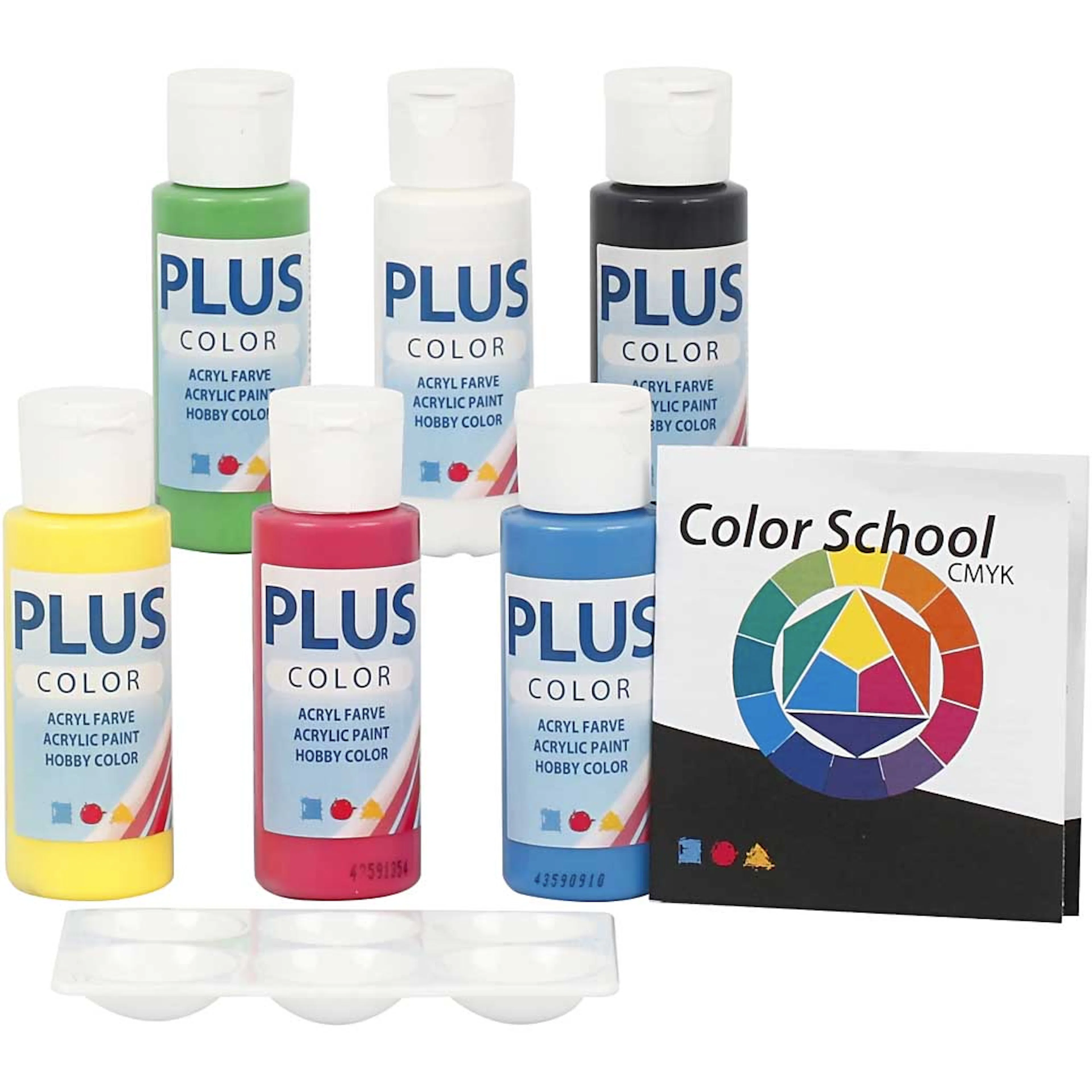 Hobbyfarge Creativ Company Plus Color Primærfarger 6x60 ml/1 Pk