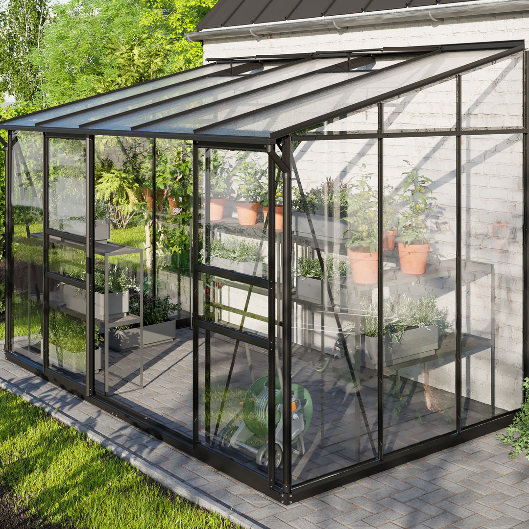 Frittstående Drivhus Vitavia Ida 6500 3mm Herdet Glass & 6mm Polykarbonat