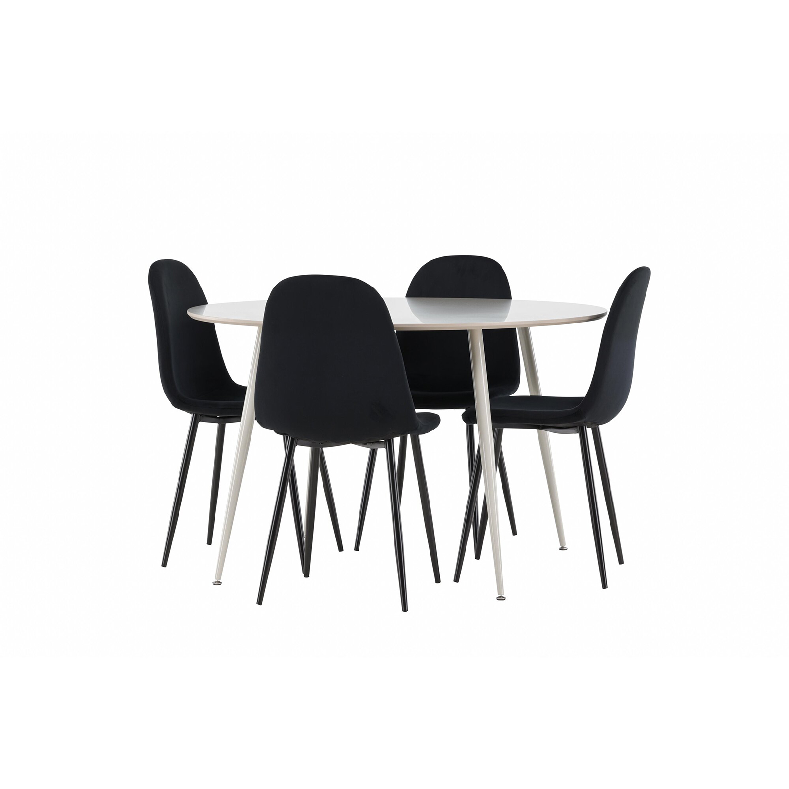 Spisegruppe Venture Home Plaza Ø120 med 4 stk Polar Stoler Fløyel