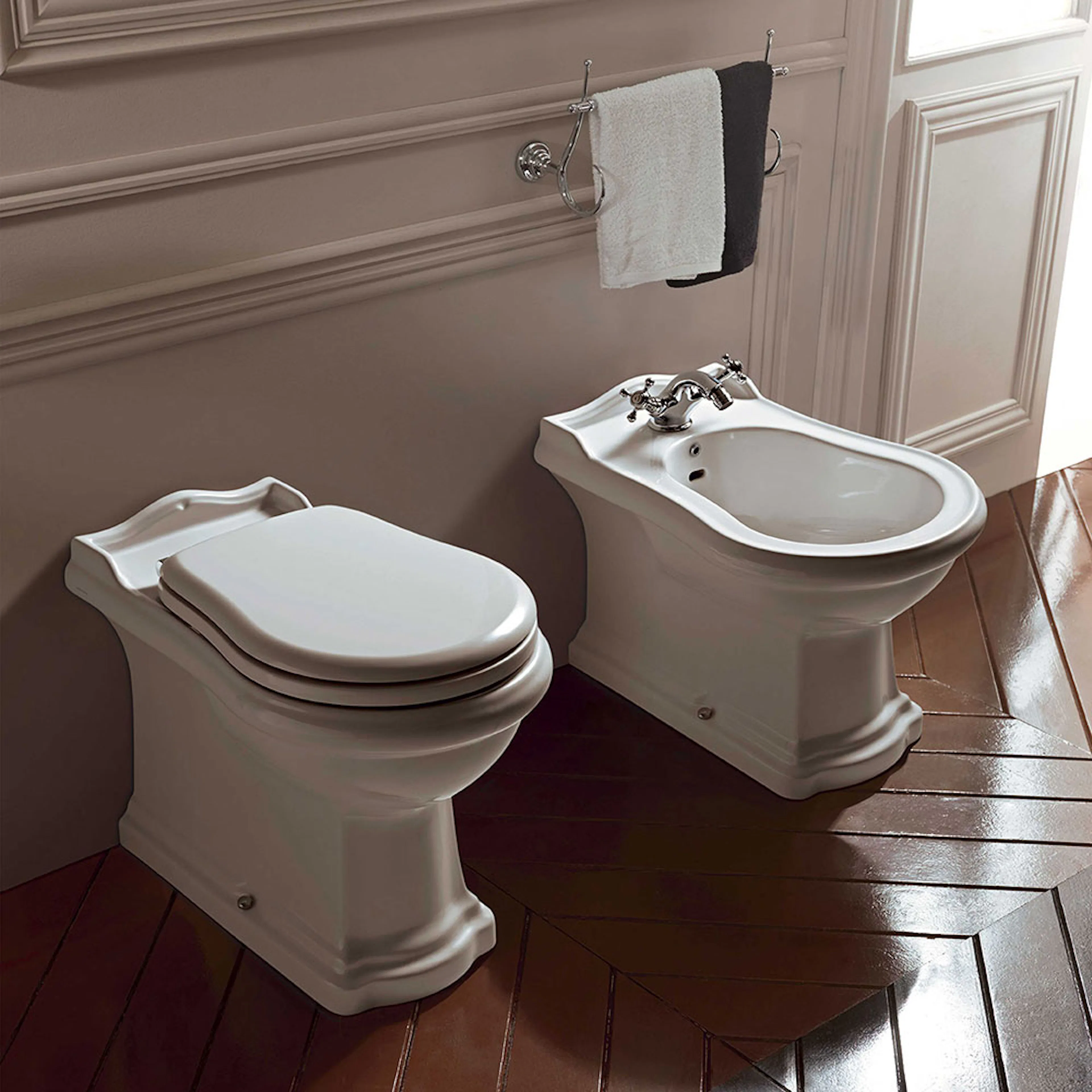 Bidé Lavabo Retro Gulvstående