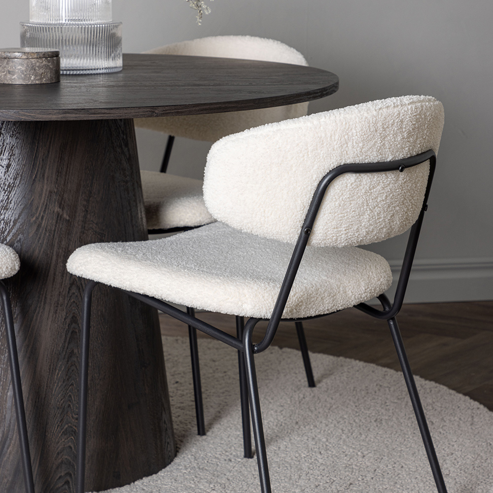 Spisegruppe Venture Home Lanzo Ø120 cm med 4 stk Chico Stoler