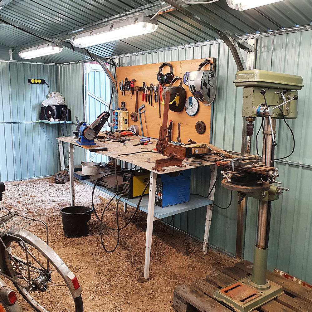 Garasje Metalcraft 18m² Antrasitt/Hvit