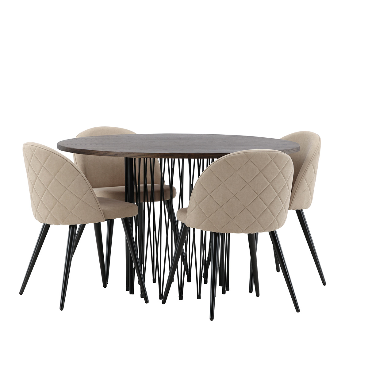 Spisegruppe furniture/fashion Stone med 4 Velvet Stitches Stoler