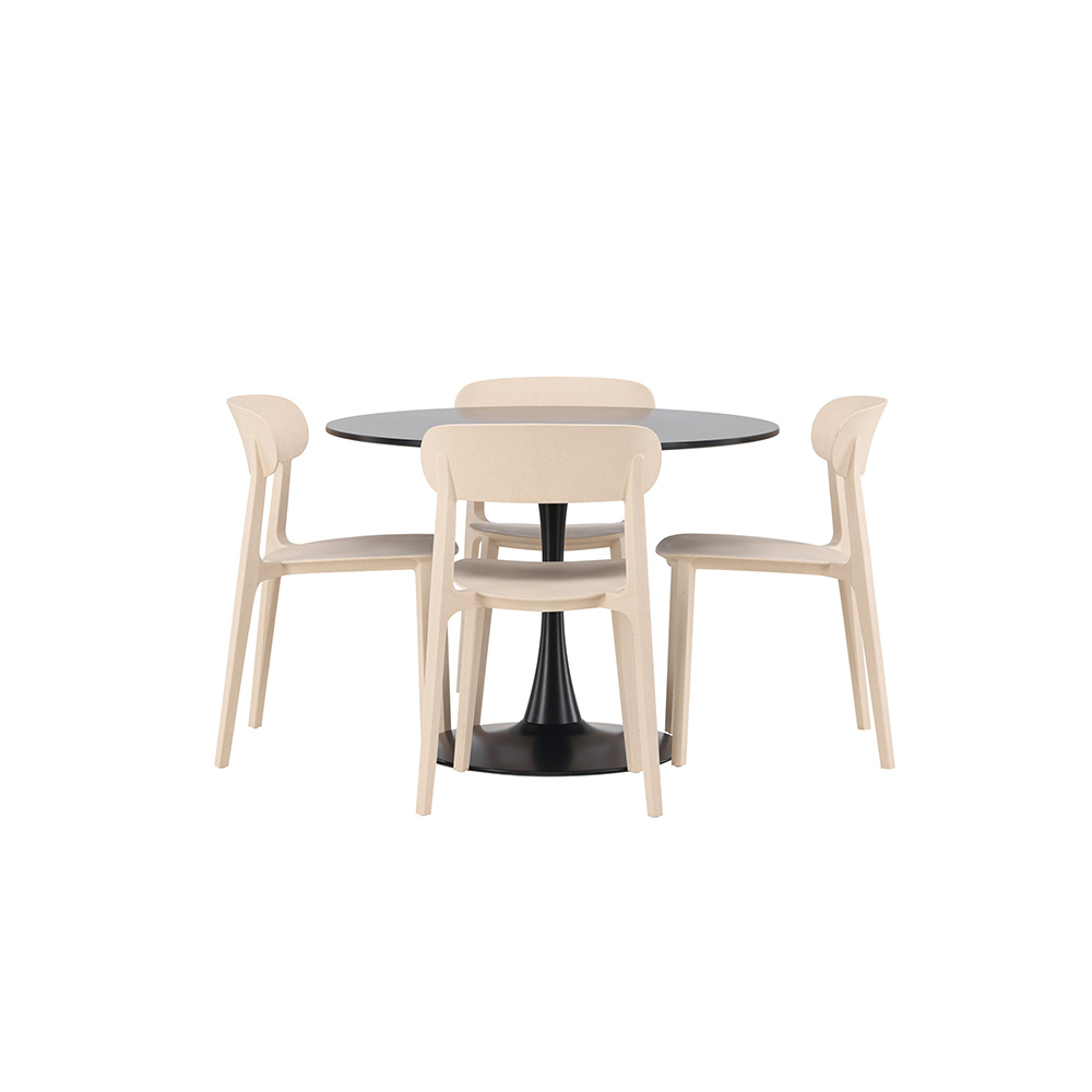 Spisegruppe Venture Home Glade Ø 100 cm med 4 Åstol Stoler
