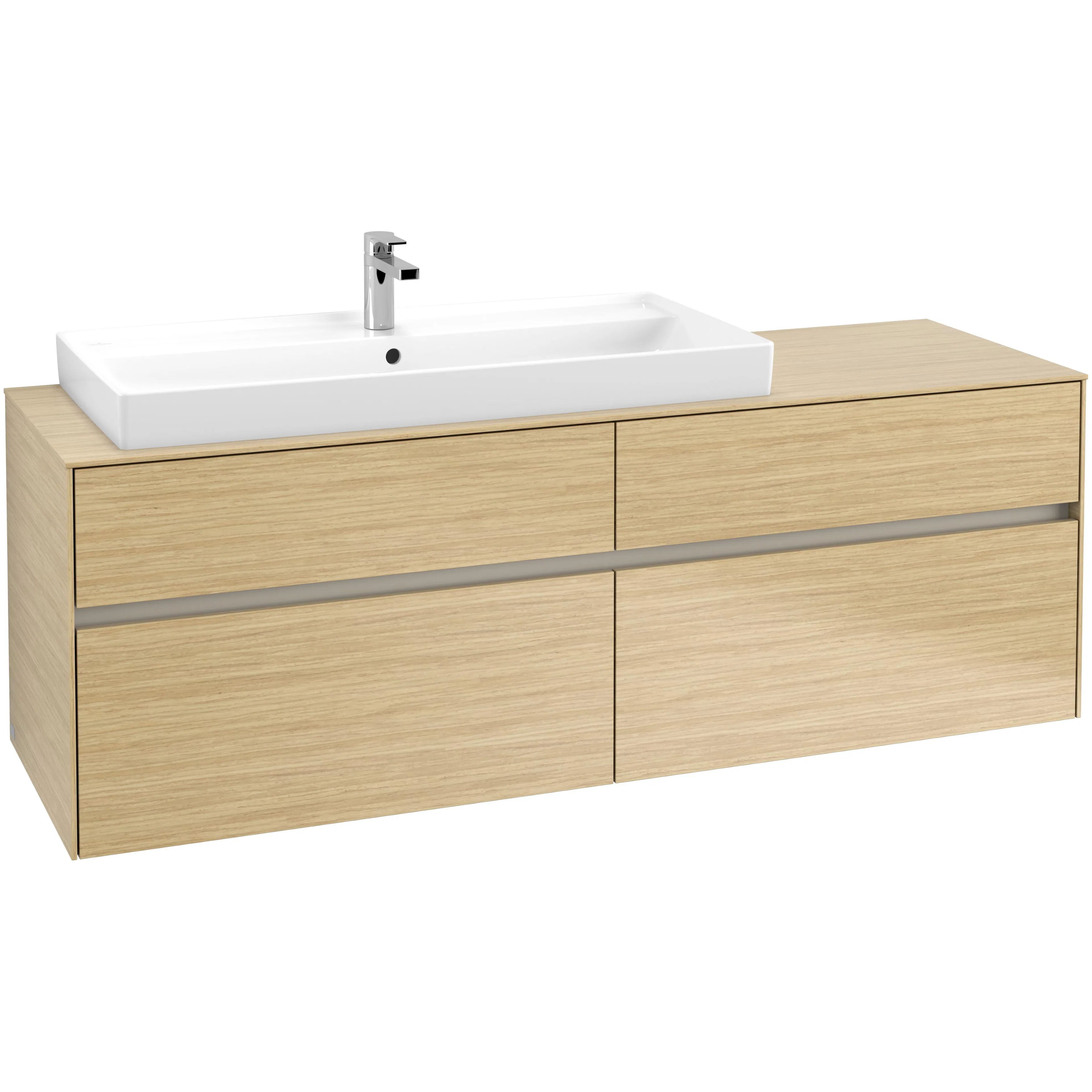 Tvättställsskåp Villeroy & Boch Collaro C02900VJ Nordisk Ek för, Tvättställ Vänster utan Belysning