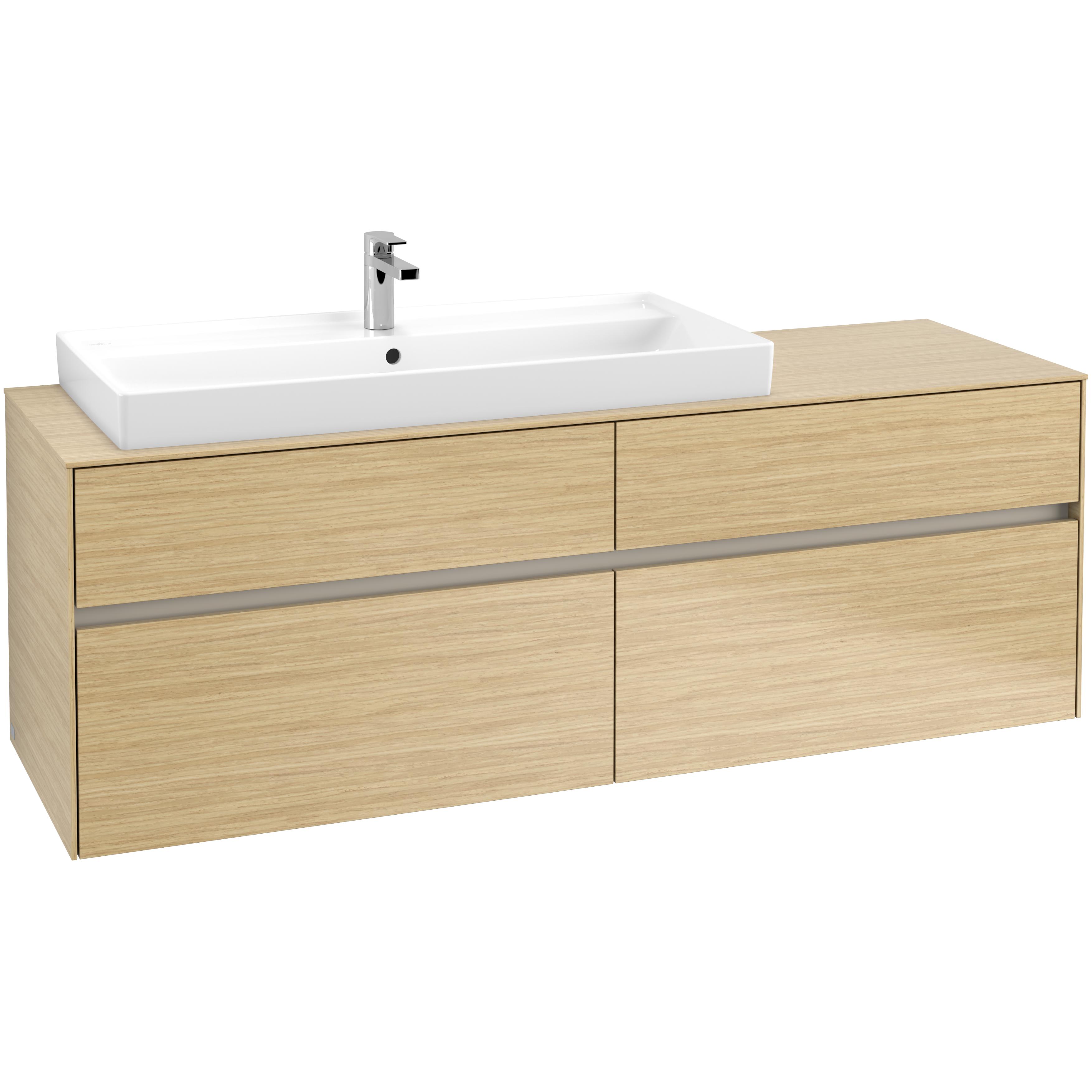 Tvättställsskåp Villeroy & Boch Collaro 160 cm med 4 Lådor för Ovanpåliggande Skåpstvättställ | badrum - badrumsmobler - tvattstallsskap-och-kommod | KakelKungen