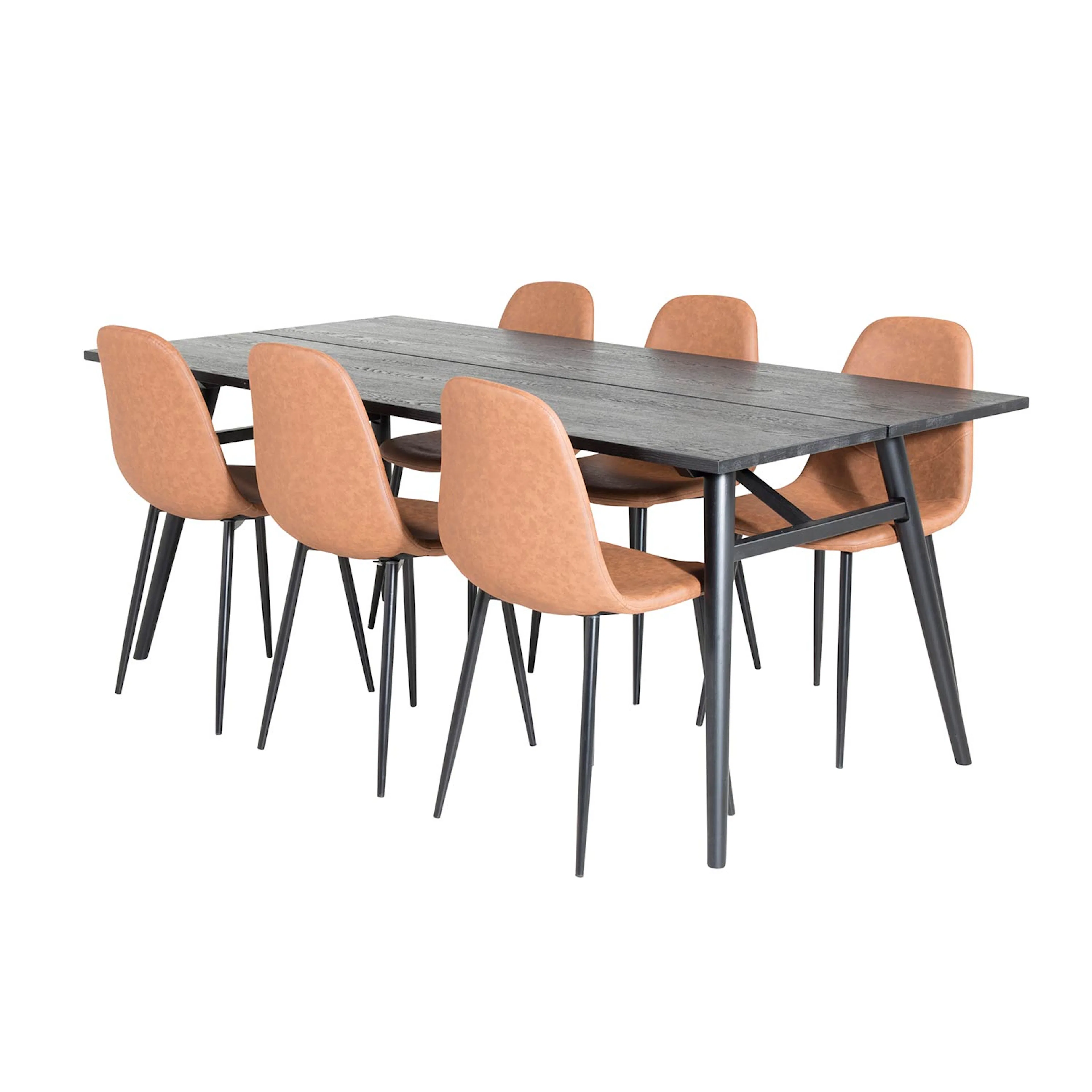 Sleek Extentiontable Black Brushed-PolarChair-Brown Black _6 Sort/Brun