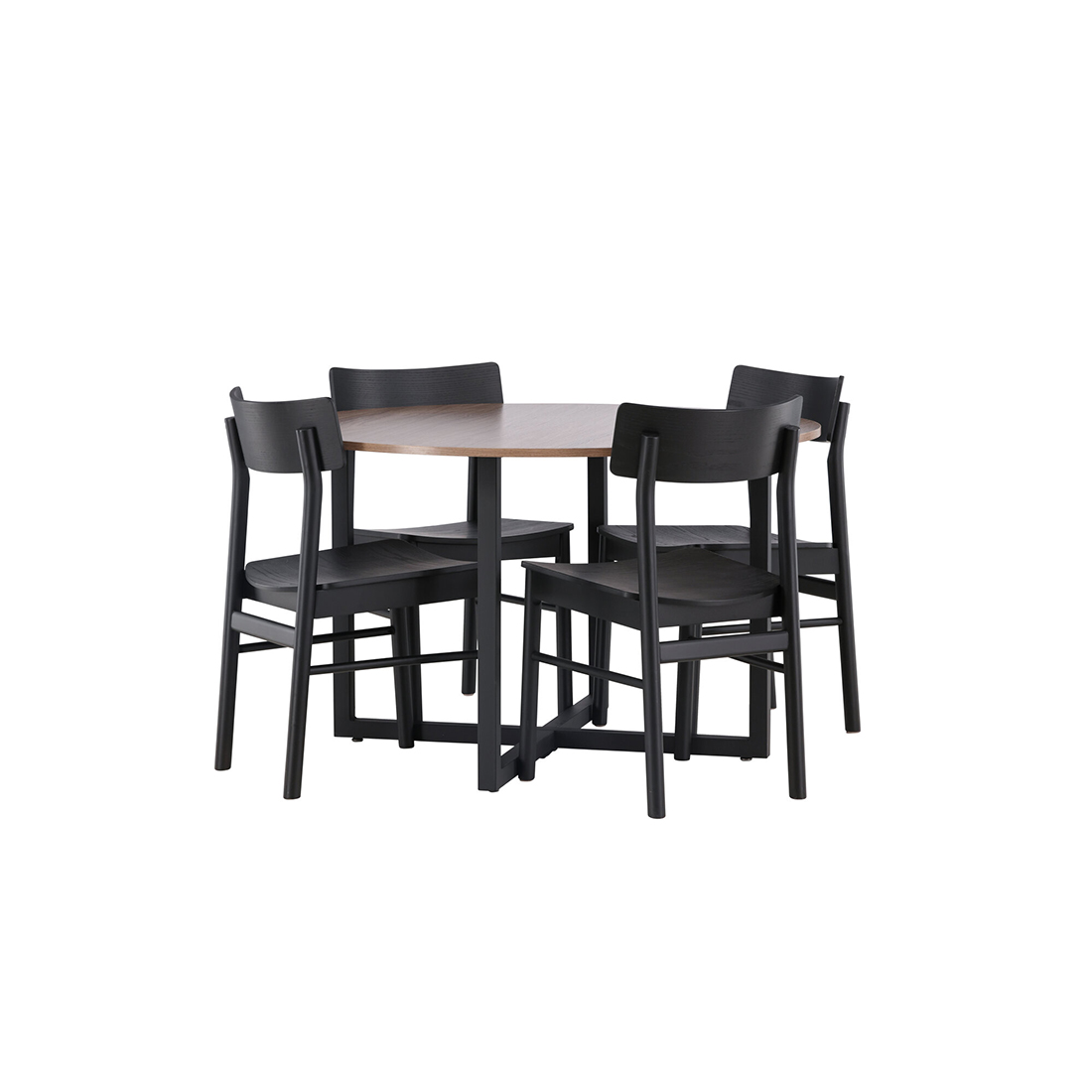 Spisegruppe Venture Home Durango Ø120 cm med 4st Montros Spisestoler
