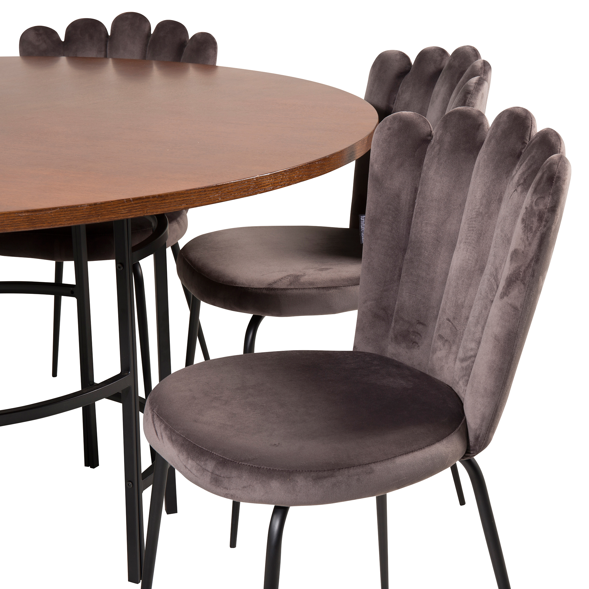 Spisegruppe furniture/fashion Copenhagen med 6 Grå Limhamn Light Stoler