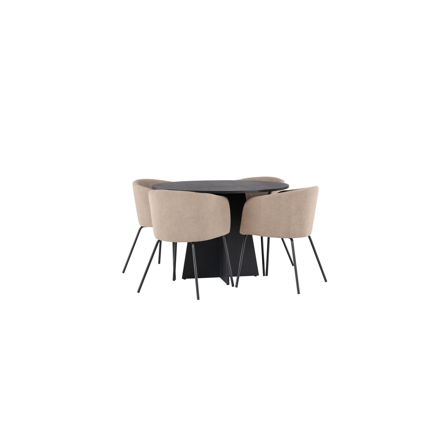 Spisegruppe Venture Home Bootcut Ø110 cm med 4 Berit Stoler