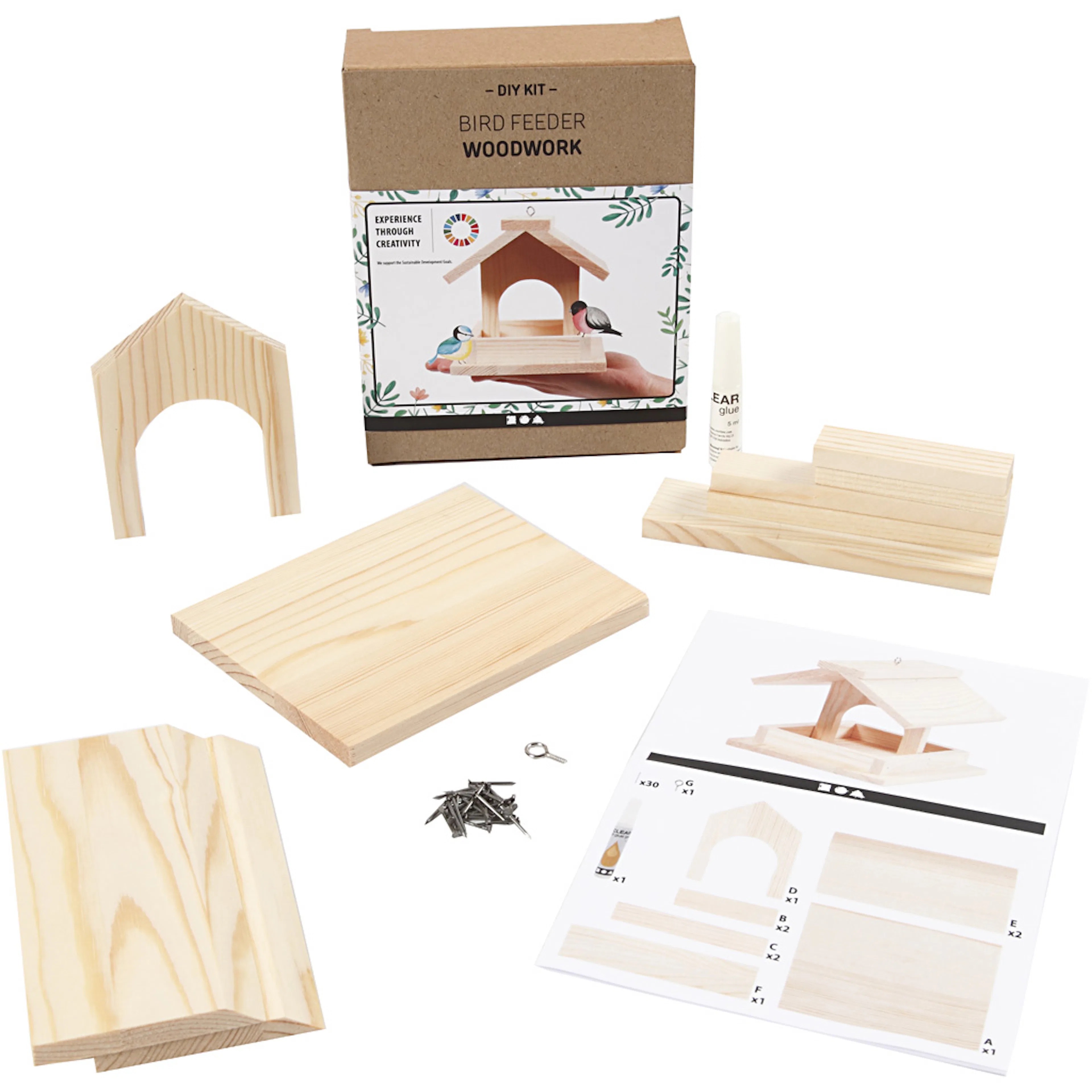 Materiellsett Creativ Company Fuglebrett 12,5x14,5x11,5 cm 1 Stk/1 Pk