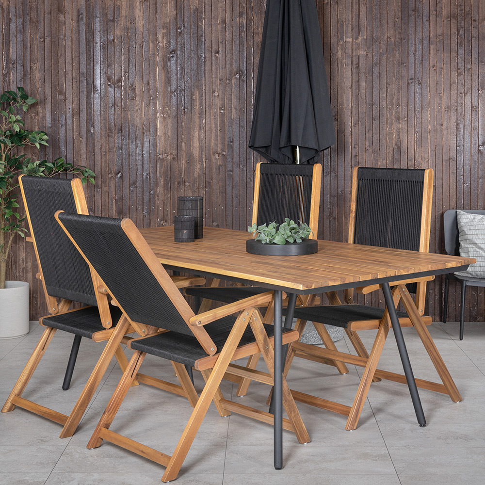 Spisegruppe Venture Home Chane med 4 Jimbo Sammenleggbara Spisestoler