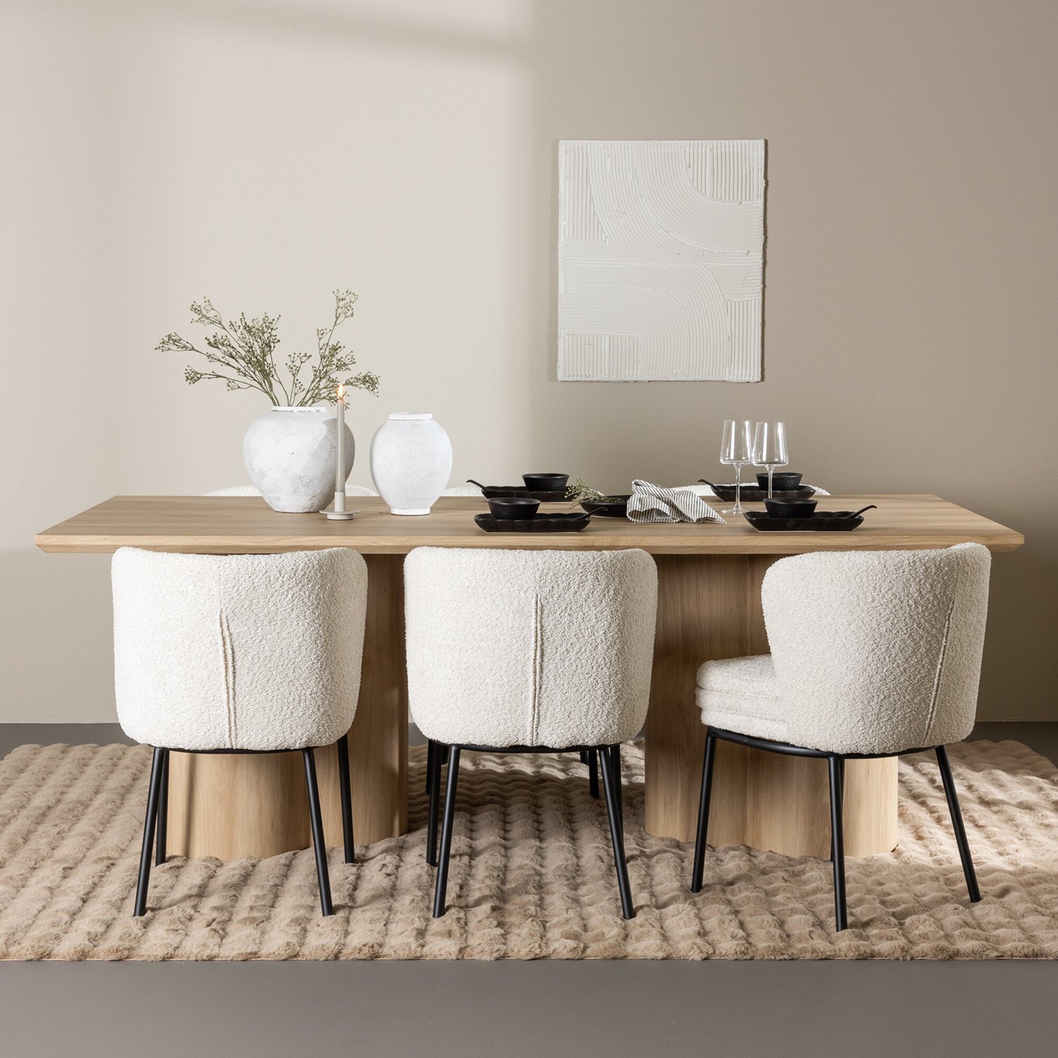Spisegruppe Venture Home Olivia 210 med 6 stk Agnes Stoler